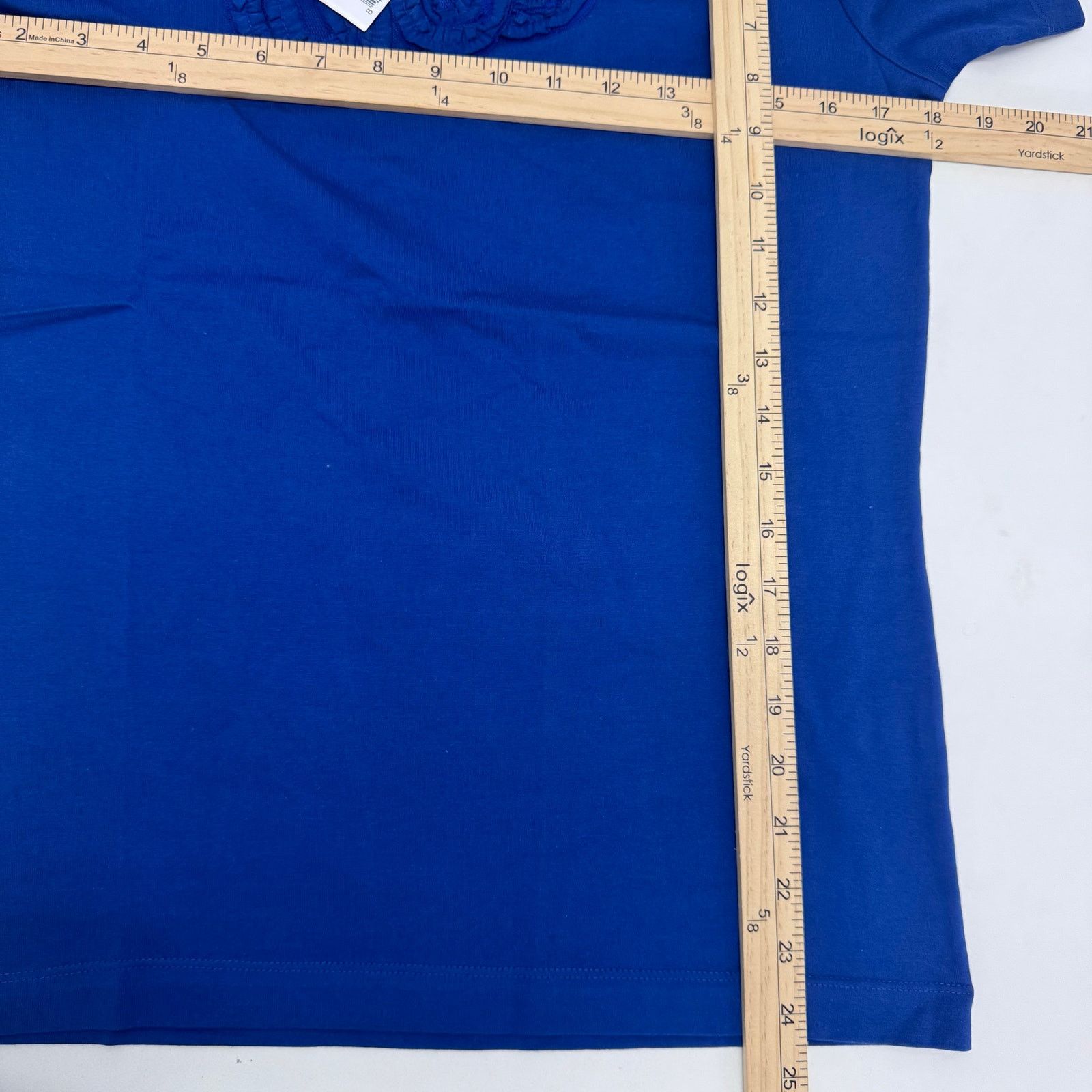 Vass Joan Vass Women's Mesh Neck Tee Persian Blue size 0/Small Size S / US 4 / IT 40 - 4 Thumbnail
