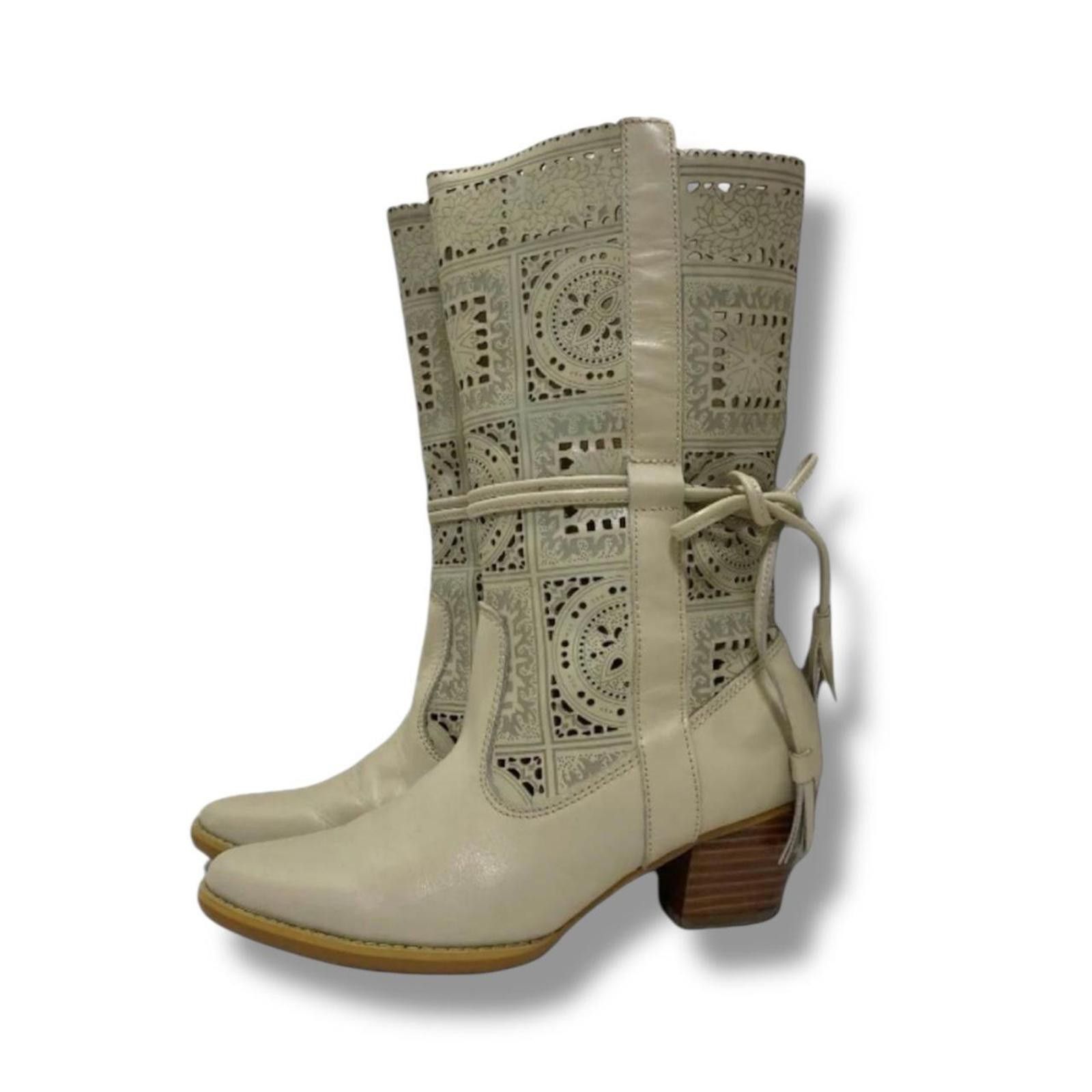 Other Western style fairy grunge mid length biker boots Size US 6.5 / IT 36.5 - 1 Thumbnail