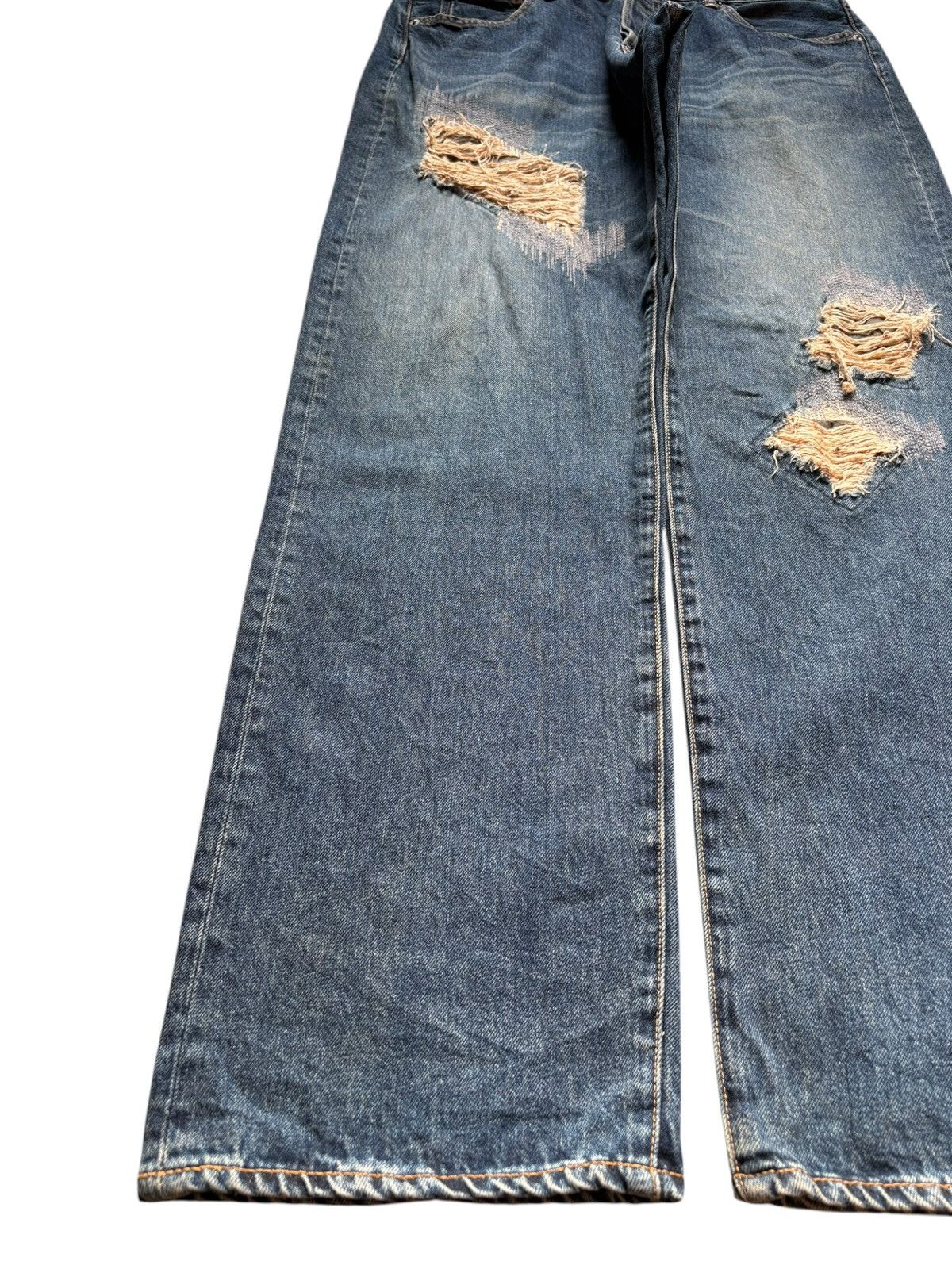 Japanese Brand Vintage Japanese Swagger Mud Wash Patched Baggy Jeans Size US 36 / EU 52 - 6 Thumbnail