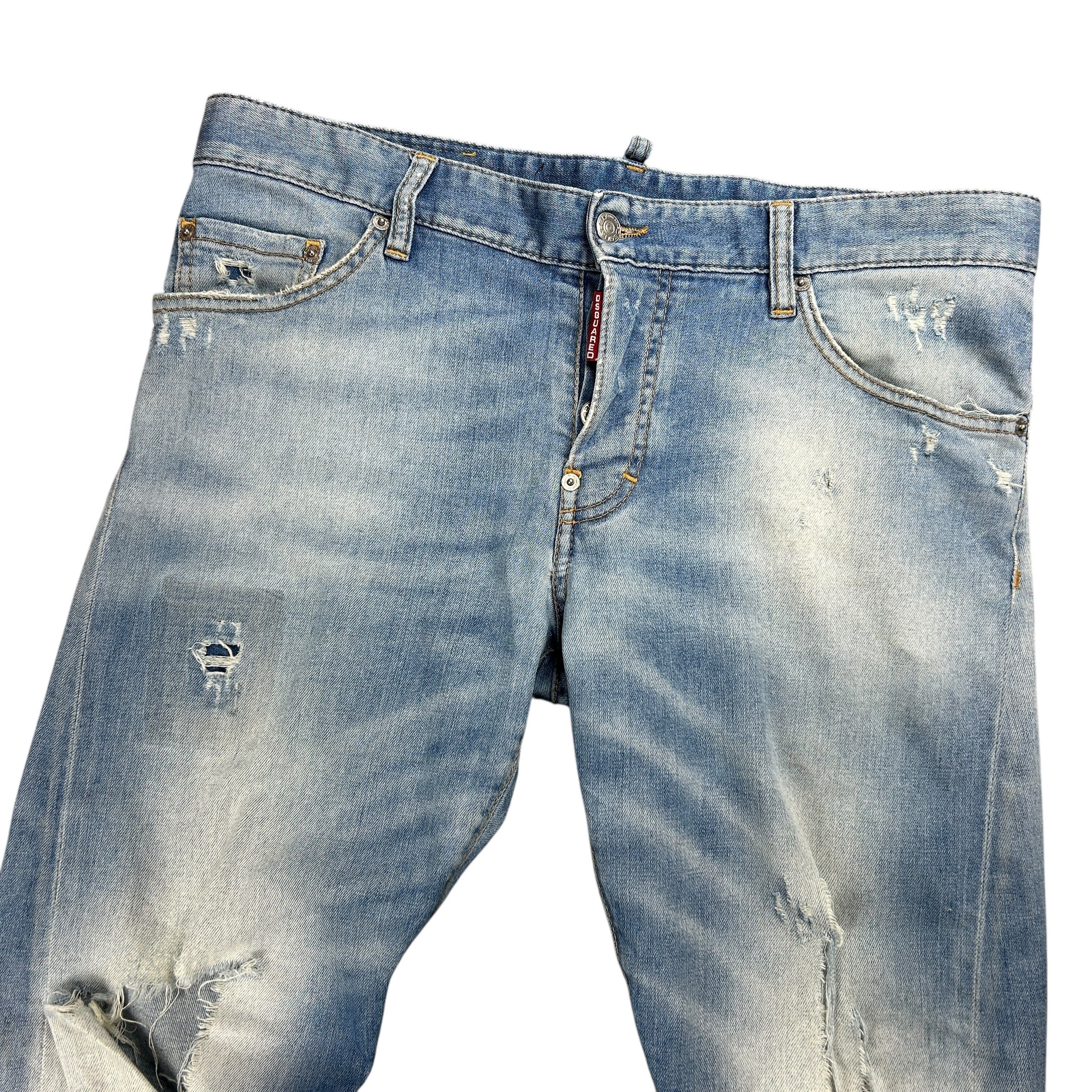 Dsquared2 Dsquared2 Twisted Leg Light Wash Blue Denim Jeans Ripped 50 Size US 34 / EU 50 - 3 Thumbnail