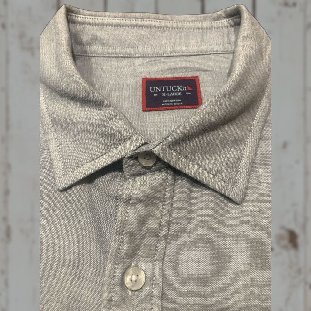 UNTUCKit VINTAGE UNTUCKit Men's Long Sleeve Plaid Button-Up Shirt XL Gray Lined Warm Shirt Size US XL / EU 56 / 4 - 1 Thumbnail