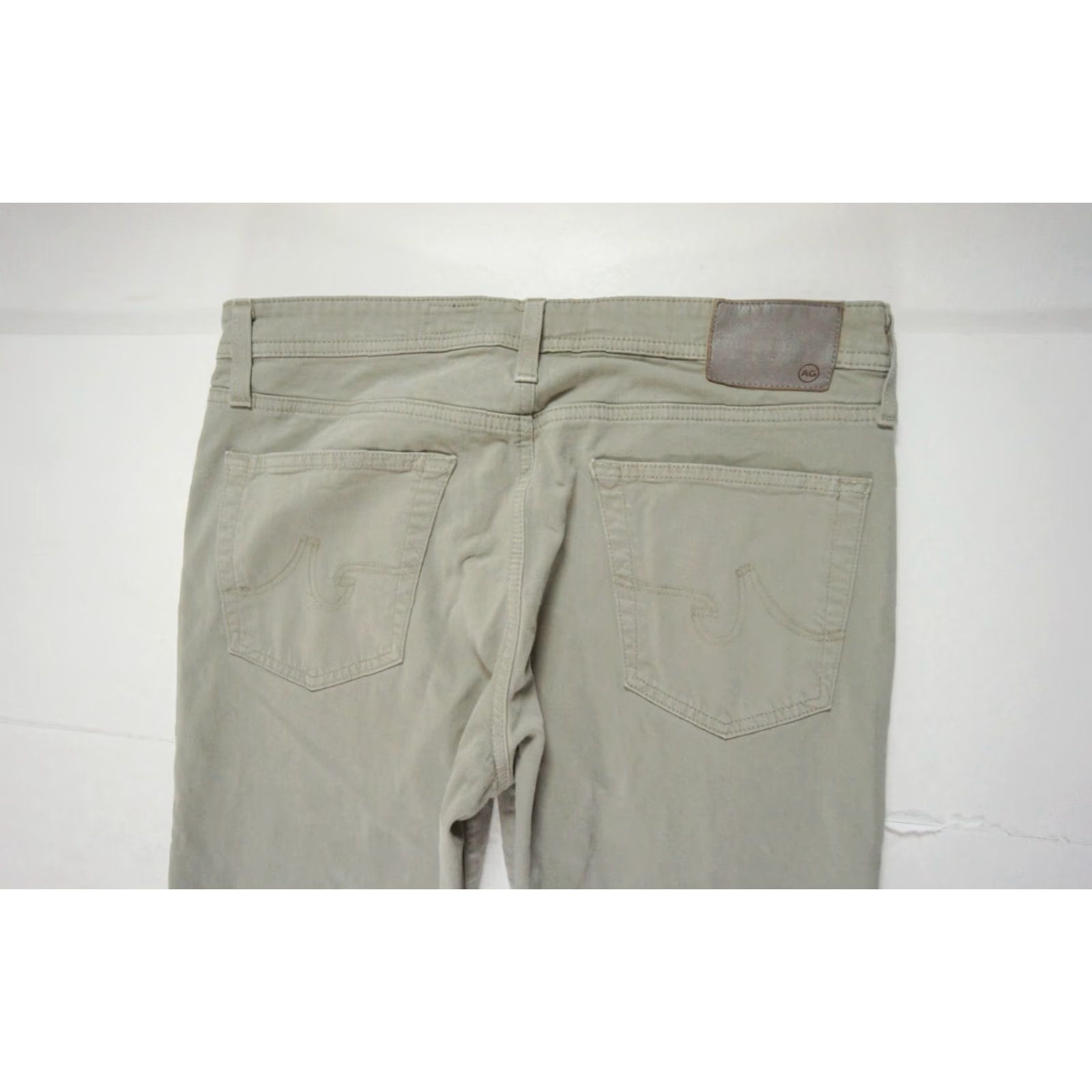 Vintage AG Adriano Goldschmied Pants Mens 34x28 Green The Protege Straight Leg Stretch Khakis Size US 34 / EU 50 - 5 Thumbnail