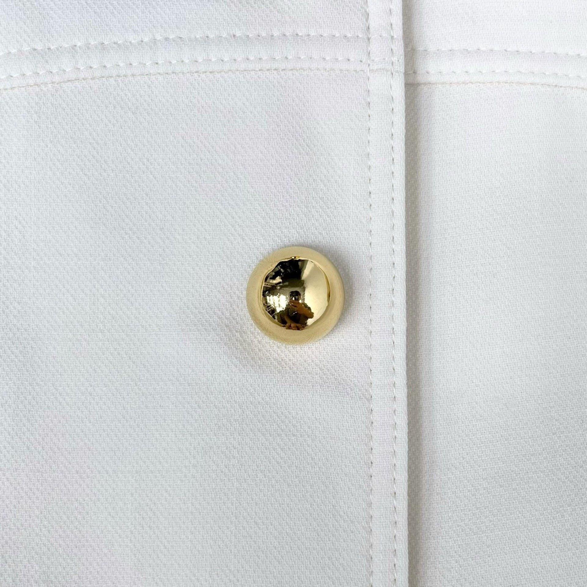 Prada Prada Cream Gold Button Wool Blend Coat Size US M / EU 48-50 / 2 - 4 Thumbnail