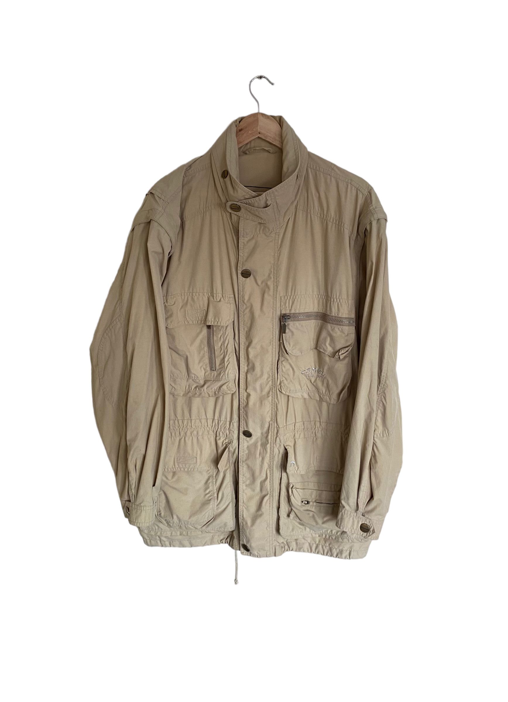 image of Camel Collection Vintage Cargo Windbreaker in Khaki, Men's (Size XL)