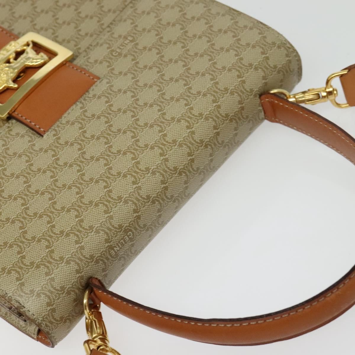 Celine CELINE Macadam Canvas Hand Bag Pvc Beige Gold Size ONE SIZE - 6 Thumbnail