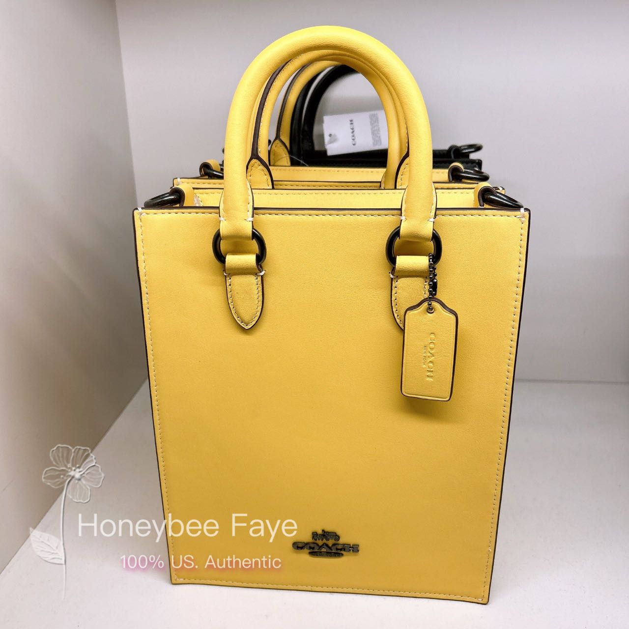 image of Coach Dylan Tote Cp051 in Gunmetal/Retro Yellow, Men's