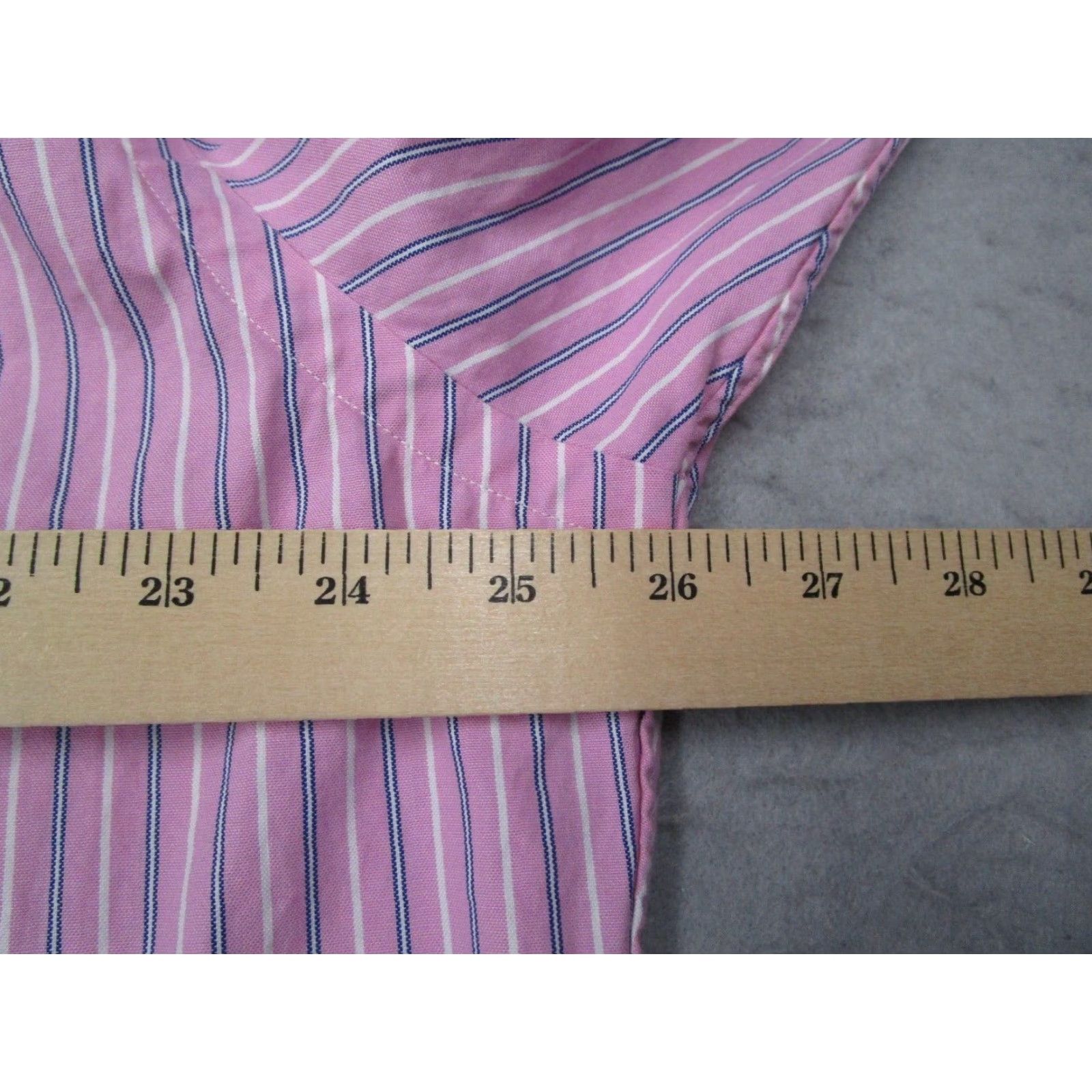 Polo Ralph Lauren VINTAGE Polo Ralph Lauren Pink Striped Dress Shirt Mens 18 34 Button Down Long Sleeve Cotton Size 34R - 5 Thumbnail