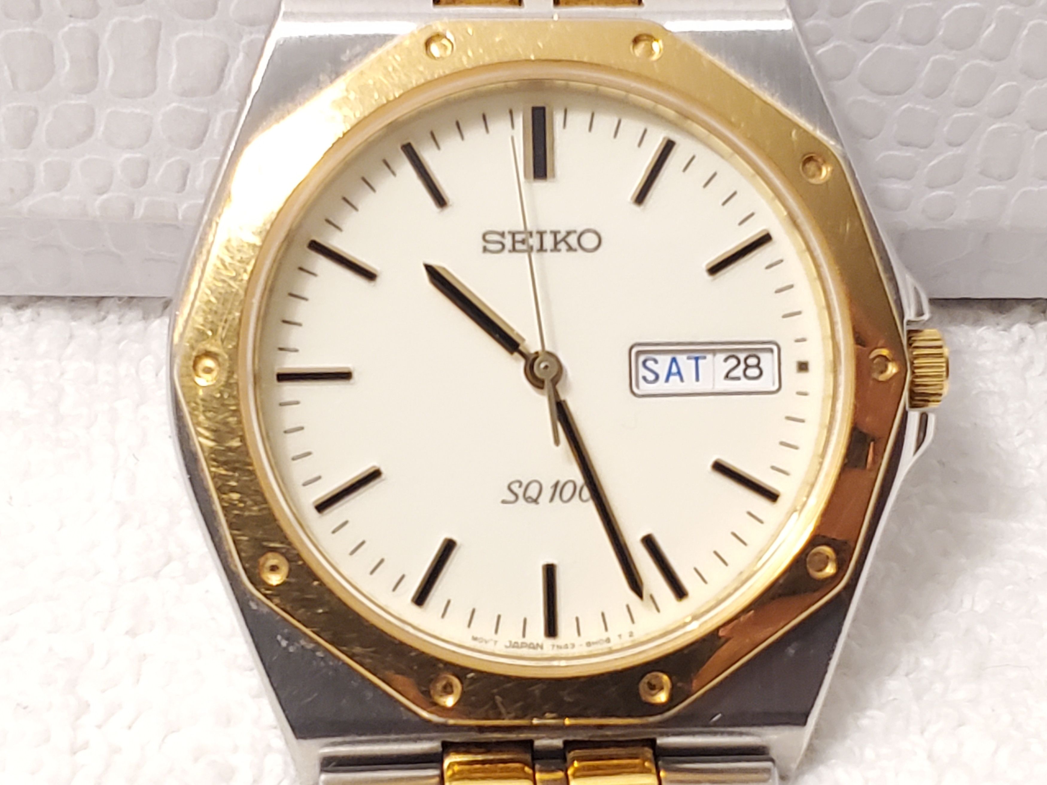 時計 SEIKO DOLCE 3M22-0A70 18kt 18K bezel SEIKO AGS DOLCE Dolce 3M22-0A70 wristwatch self