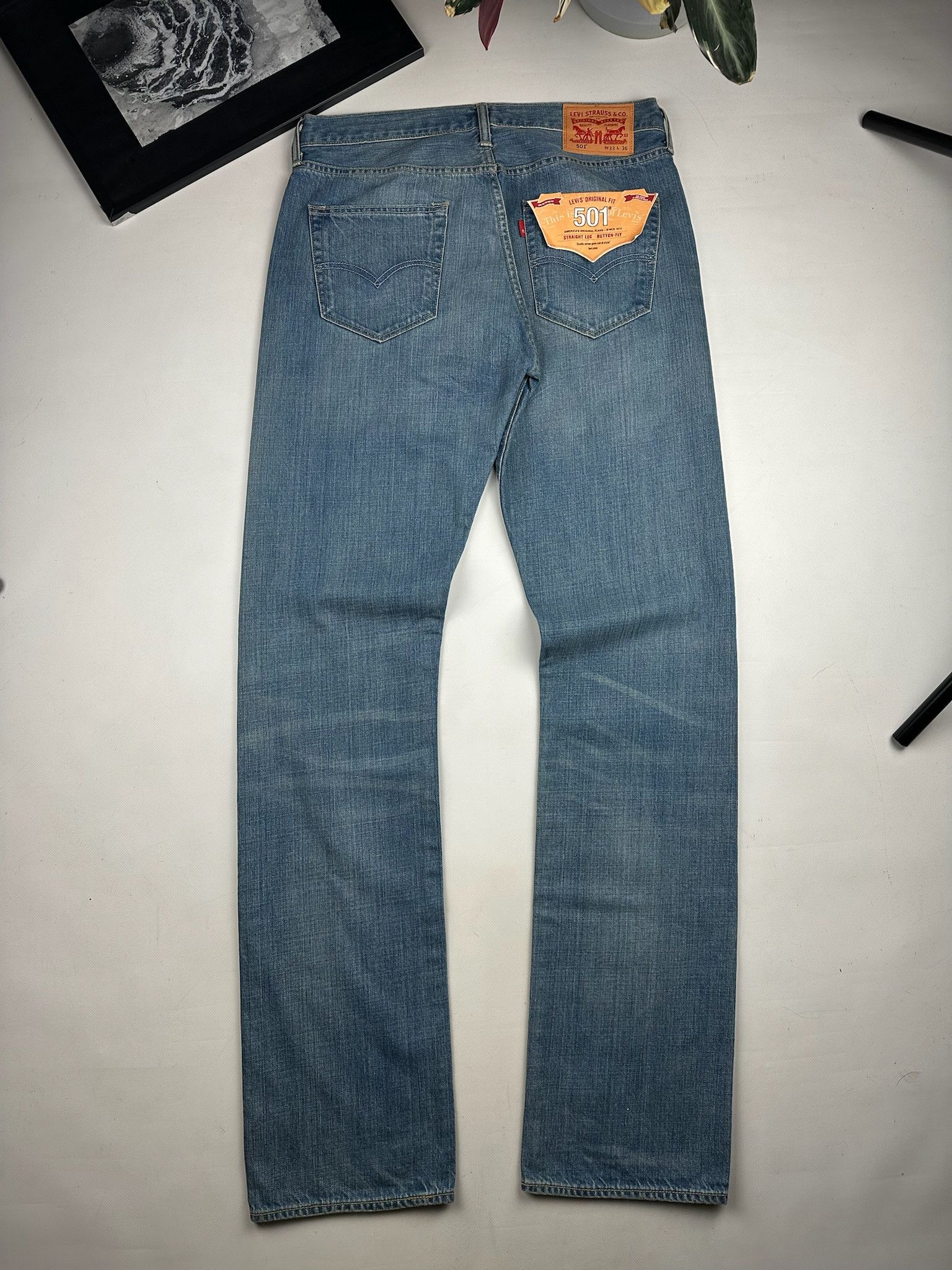 Levi’s 501 blue washed distressed denim brand new