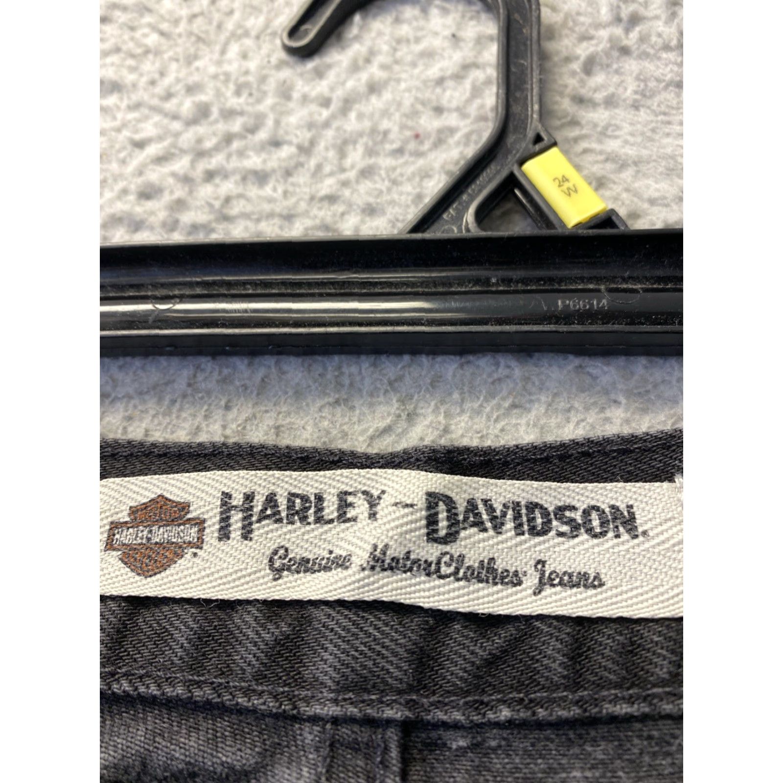Harley Davidson VINTAGE Harley-Davidson Jeans Mens 34x34 Black Denim Straight Leg Jeans Mens Regular 34 Black Harley-Davidson Logo Biker USA 5-Pocket Denim Jeans Size US 34 / EU 50 - 6 Thumbnail