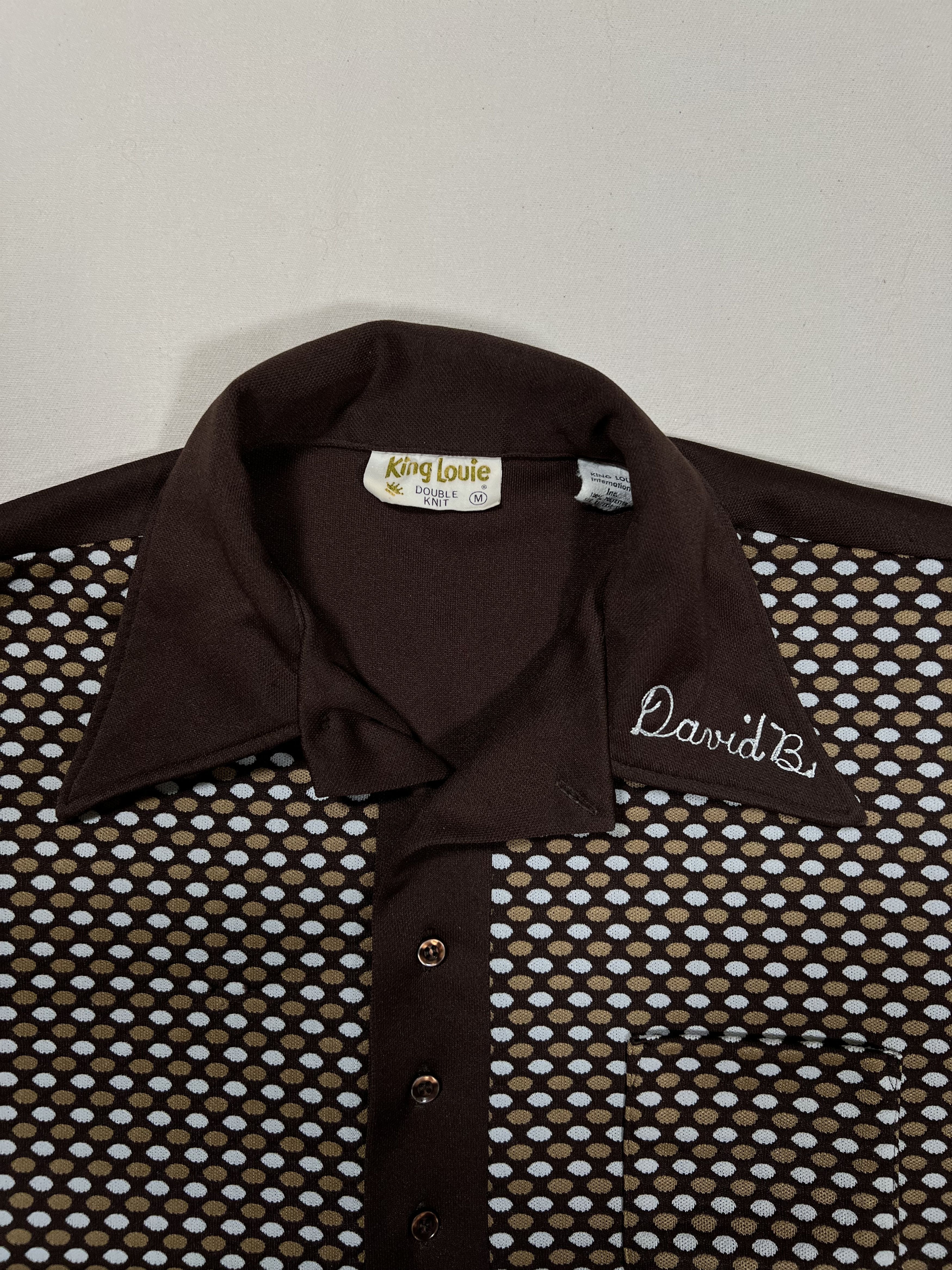 Vintage VTG 1960's/1970's King Louie Polka Dot Polo Bowling Shirt Size US M / EU 48-50 / 2 - 5 Thumbnail