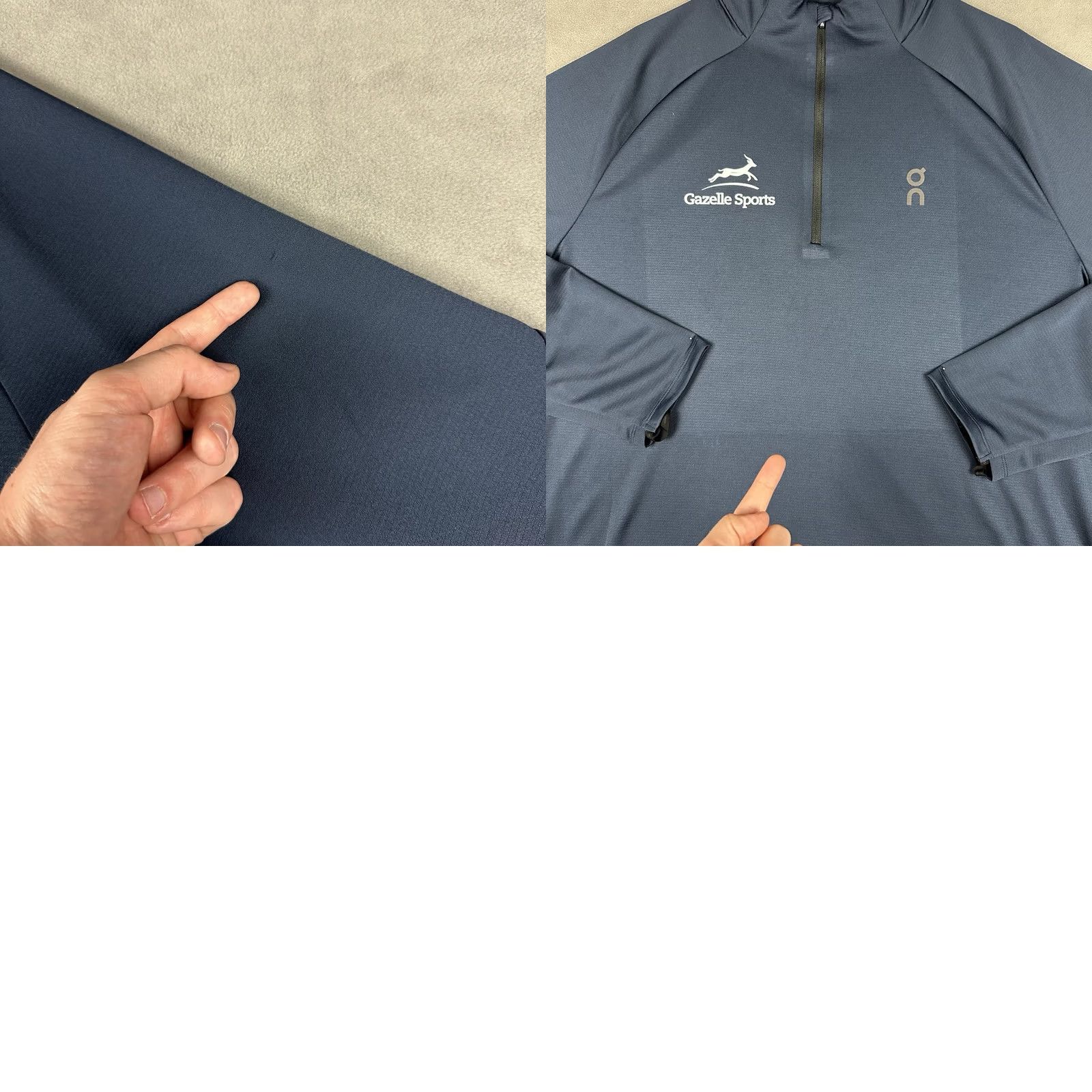 Vintage On Running On Cloud Climate Shirt Mens 2XL Blue Zip Pullover Stretch Activewear Running & Jogging Size US XXL / EU 58 / 5 - 10 Thumbnail
