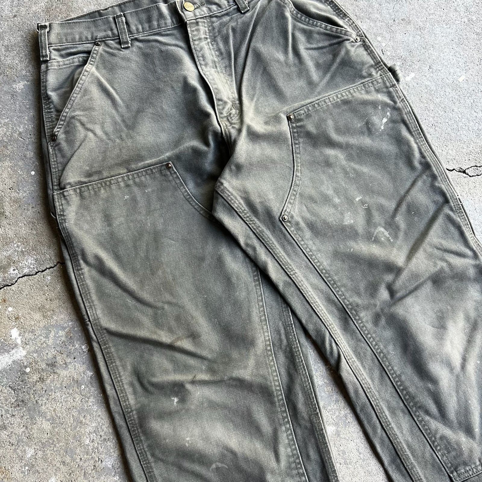 Carhartt × Vintage Carhartt green double knee work wear carpenter pants Size US 32 / EU 48 - 2 Thumbnail