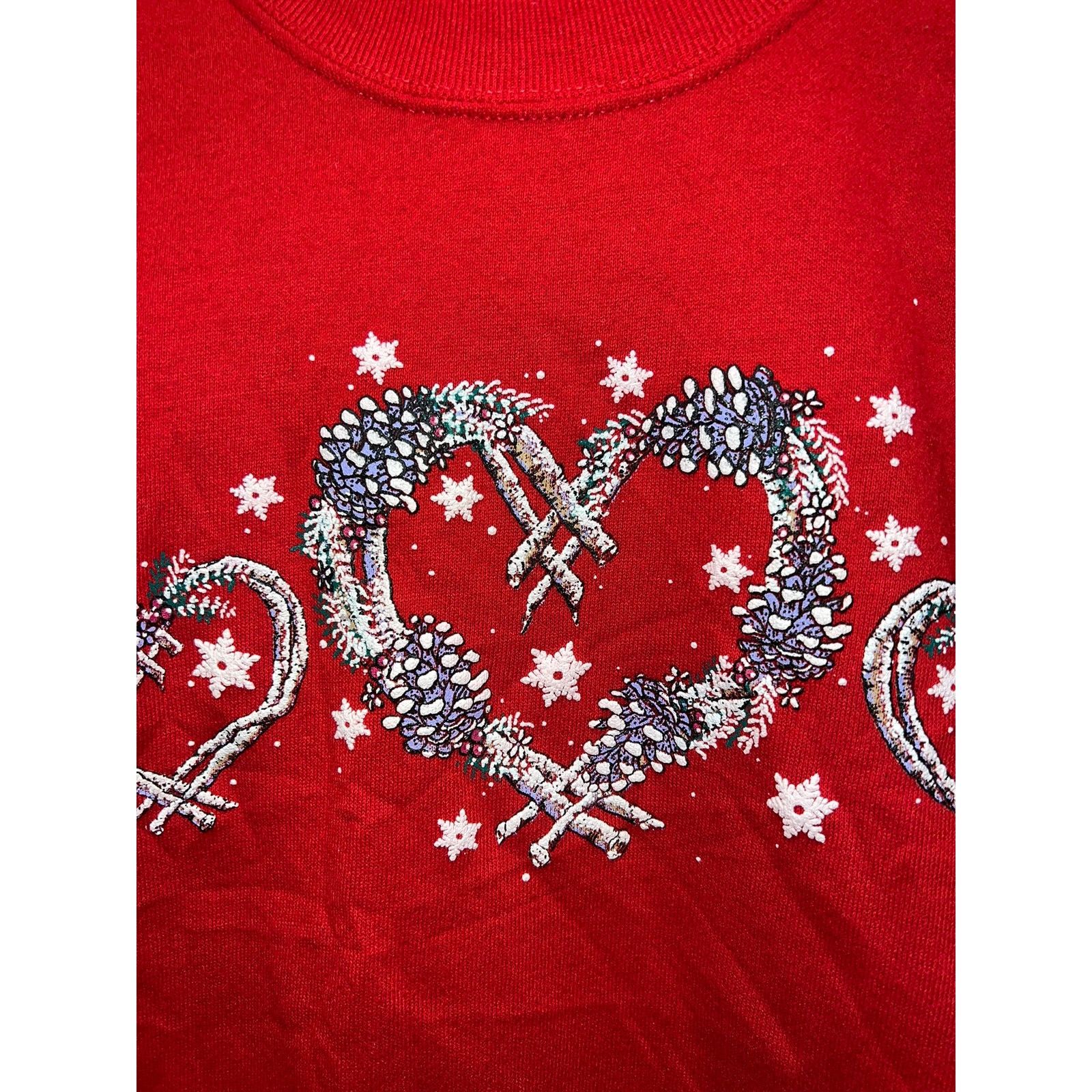 Vintage Vintage Heart Sweatshirt Crewneck Trio Hearts Red 90s NWT XL Size US XL / EU 56 / 4 - 4 Thumbnail