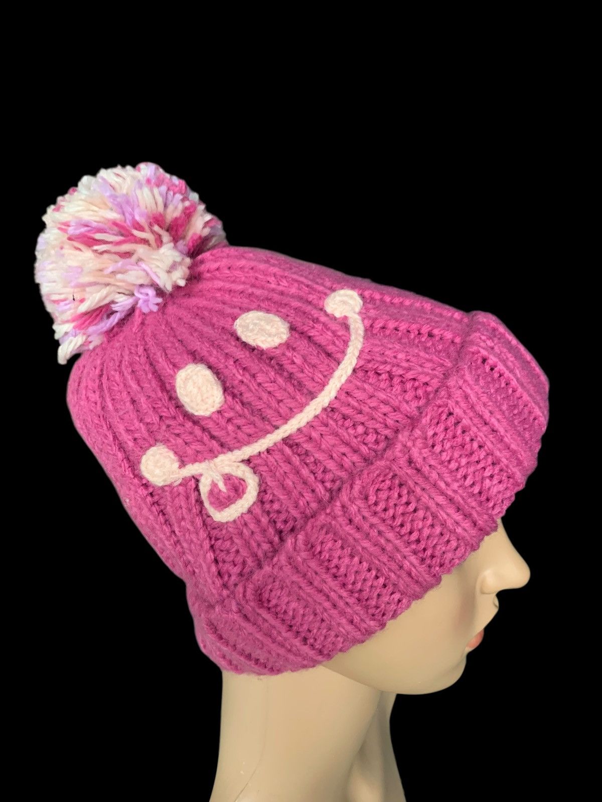 Beams Plus × Japanese Brand × Vintage Cute Smiling Crochet knitt Beanie Hat Size ONE SIZE - 7 Thumbnail