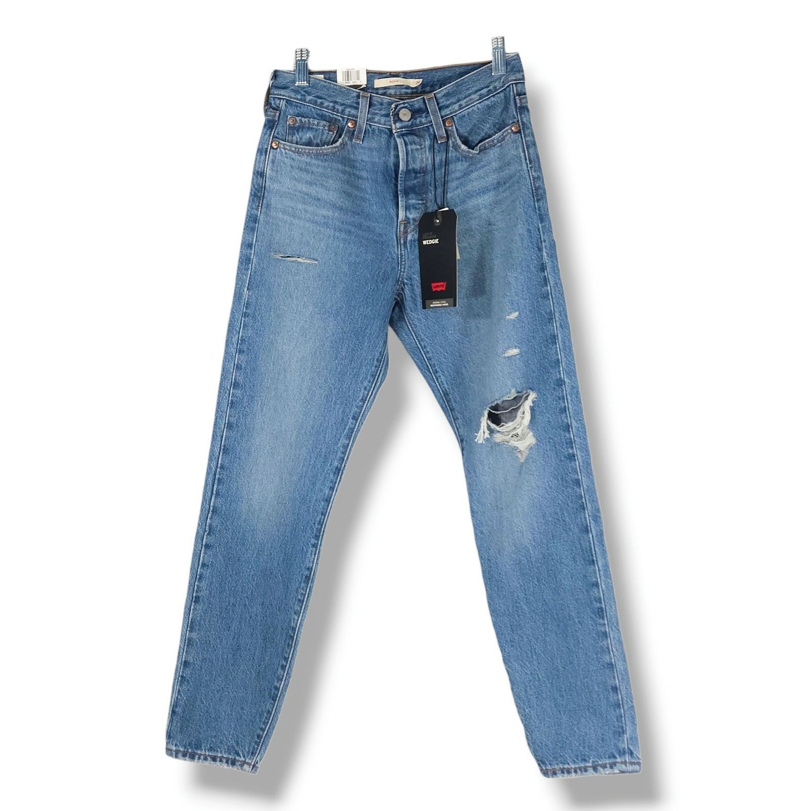 Levi's Levis Wedgie Straight Jeans High Rise Button Fly 26x27 Size 26" / US 2 / IT 38 - 3 Thumbnail