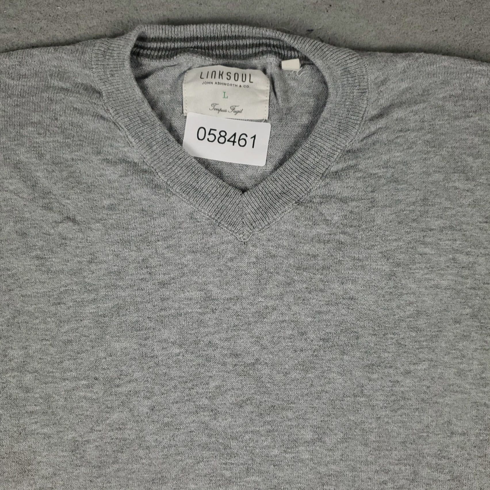 Vintage Linksoul Sweater Mens Large Gray V-Neck Casual Pullover Knit Sweatshirt Size US L / EU 52-54 / 3 - 2 Thumbnail