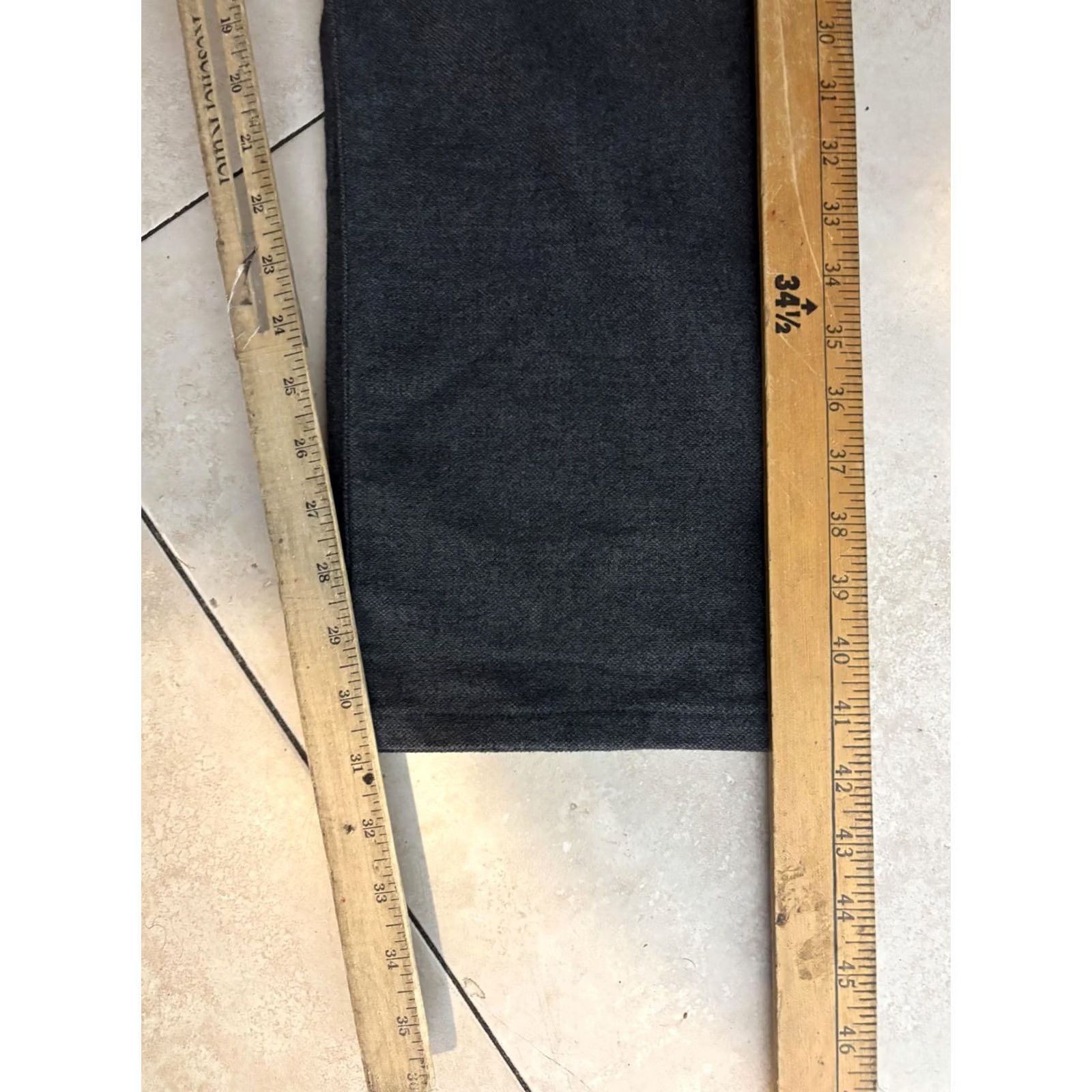 Denime AG Everett Slim Straight Jeans Mens 37x35 Gray Charcoal 5-Pocket Denim Zip Fly Mid Rise Size US 37 - 7 Thumbnail
