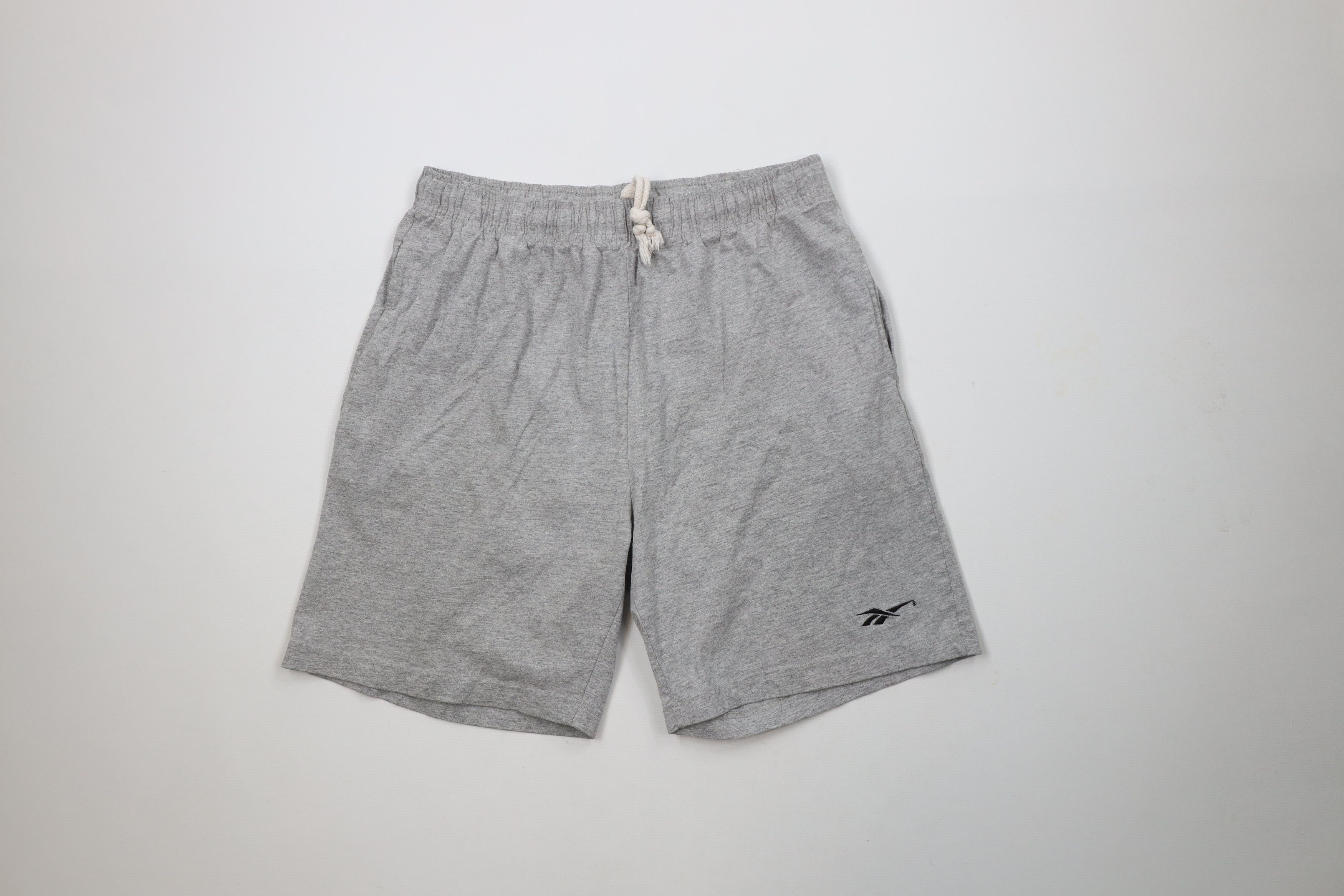 Reebok × Vintage Vintage 90s Reebok Logo Above Knee Shorts Gray Cotton USA Size US 34 / EU 50 - 1 Thumbnail