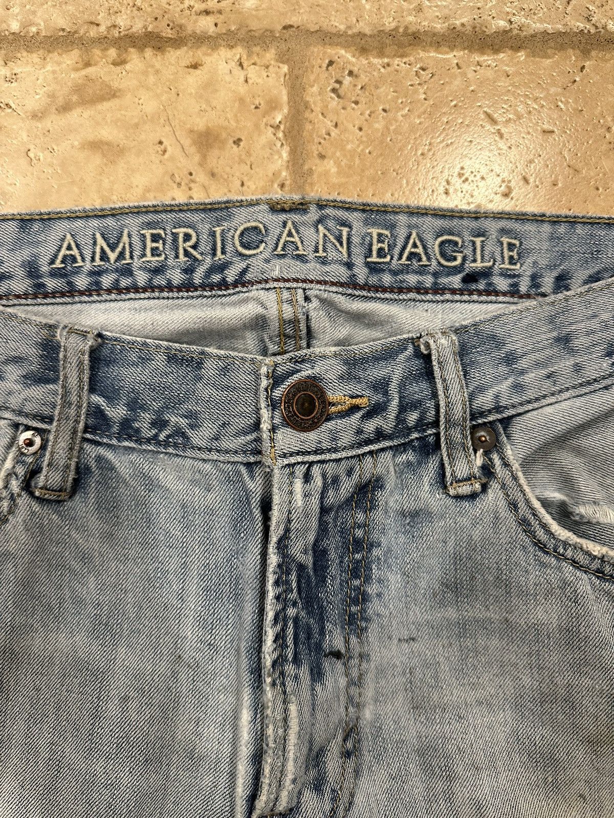 American Eagle Outfitters × Vintage Vintage American Eagle Outfitters Distressed Boot Blue Denim Size US 32 / EU 48 - 9 Thumbnail