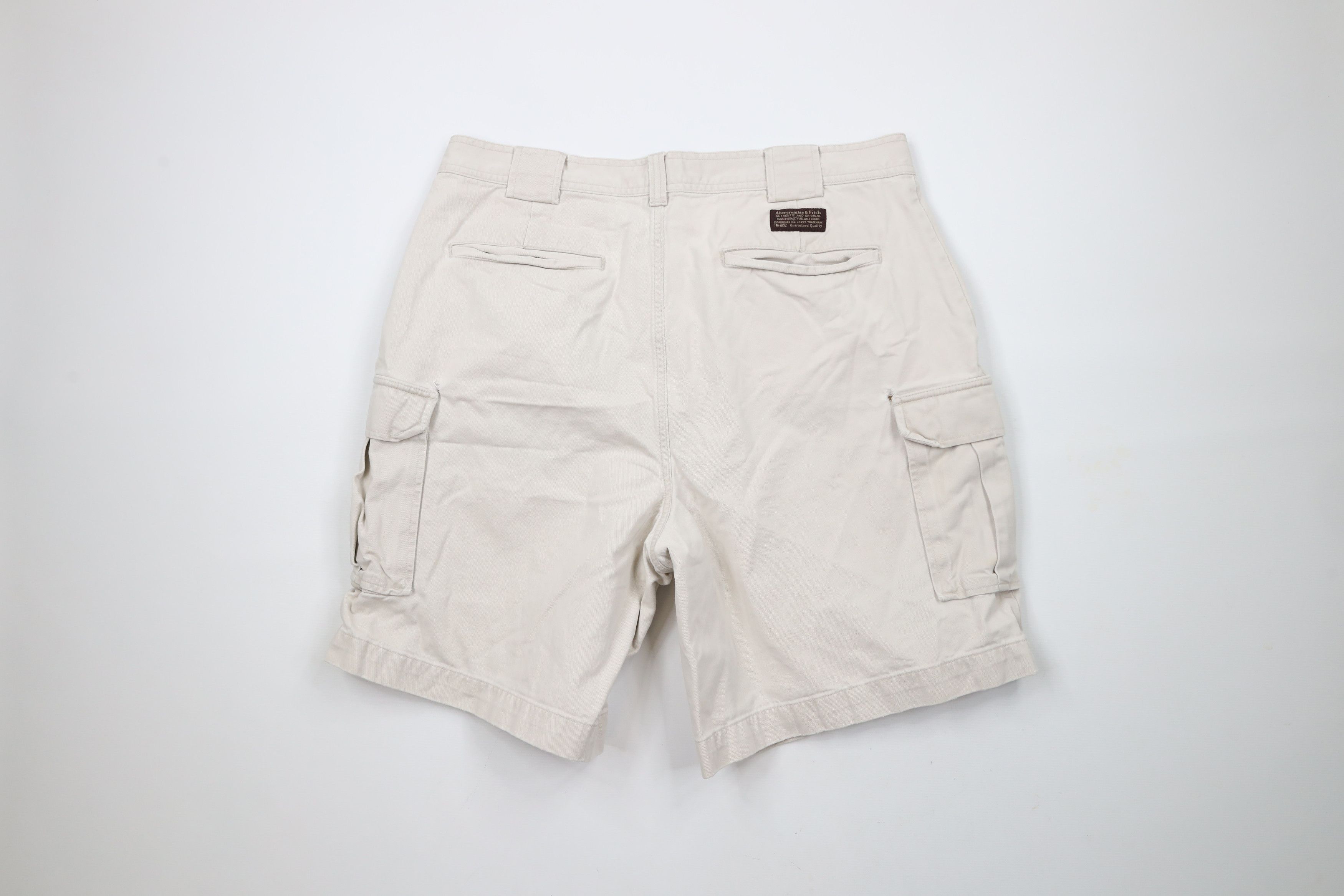 Abercrombie & Fitch × Vintage Vintage Abercrombie & Fitch Heavyweight Cargo Shorts Beige Size US 36 / EU 52 - 11 Thumbnail