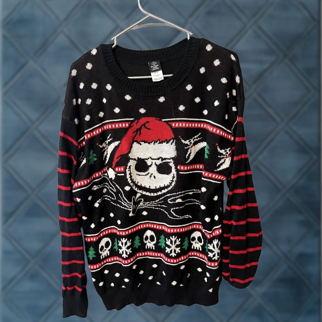 Disney The Nightmare Before Christmas Jack Skelington Ugly Sweater Men’s Sz XXL Size US XXL / EU 58 / 5 - 1 Thumbnail