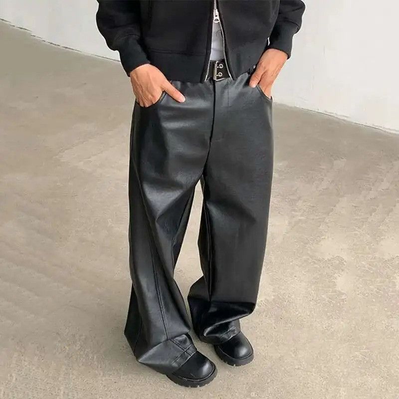 Vintage Black Pants Casual Pu Leather Size US 32 / EU 48 - 3 Thumbnail