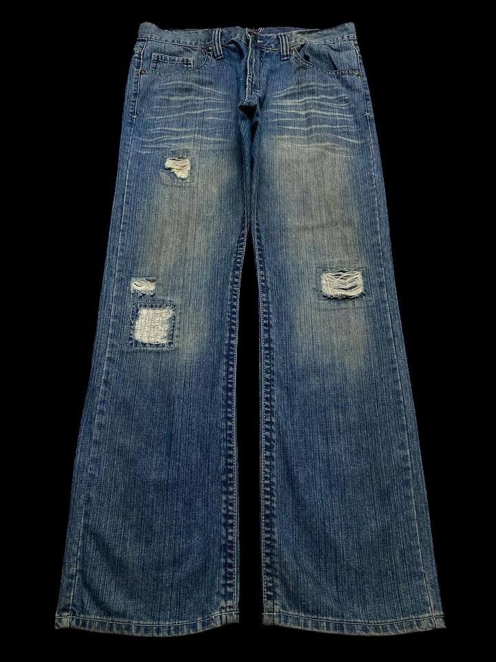 Vintage FLARE 90s Style Japanese Rusty Mudwash Distressed Patchwork Size US 36 / EU 52 - 1 Thumbnail