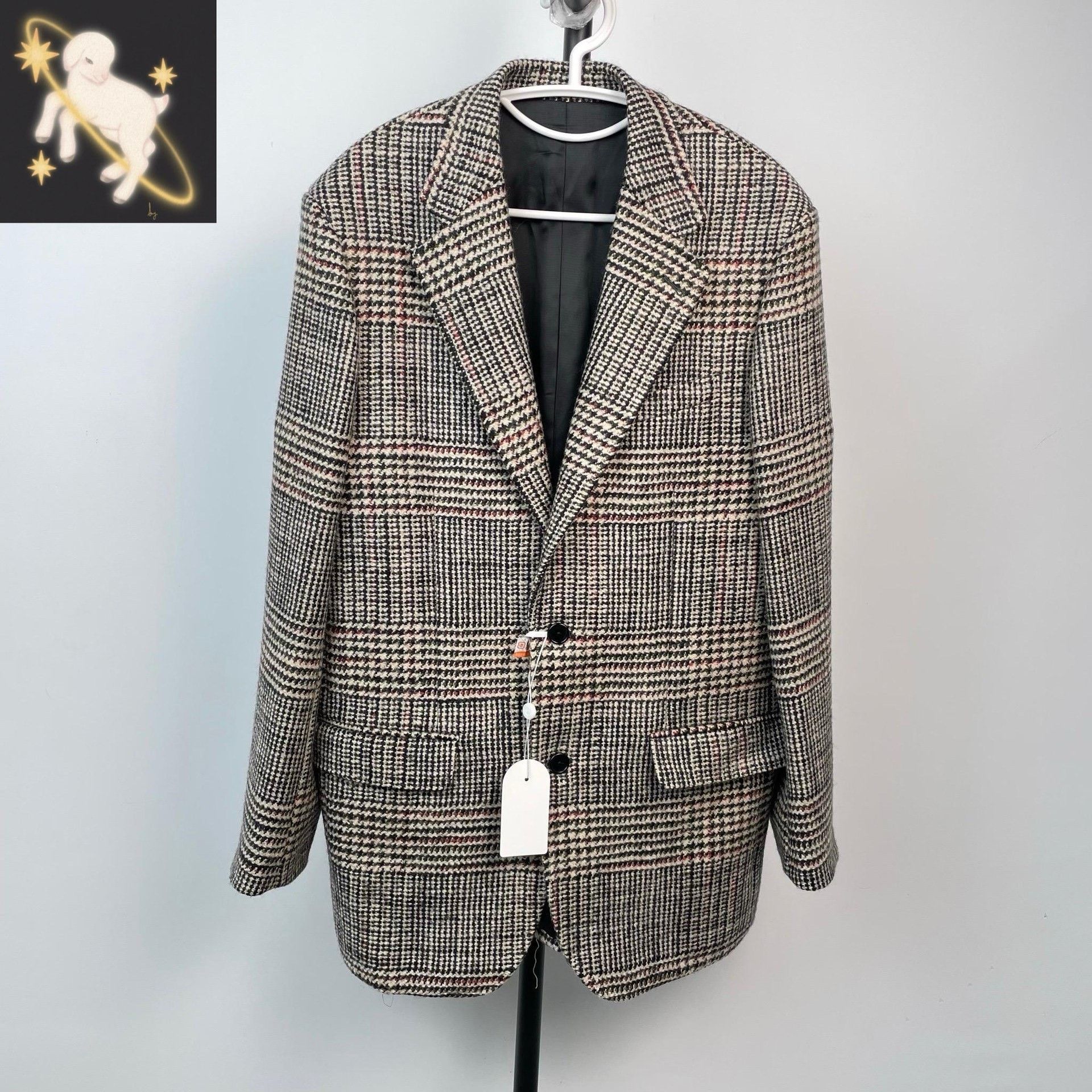 Celine Celine Brown-Gray Check Wool Blazer Size S / US 4 / IT 40 - 1 Thumbnail