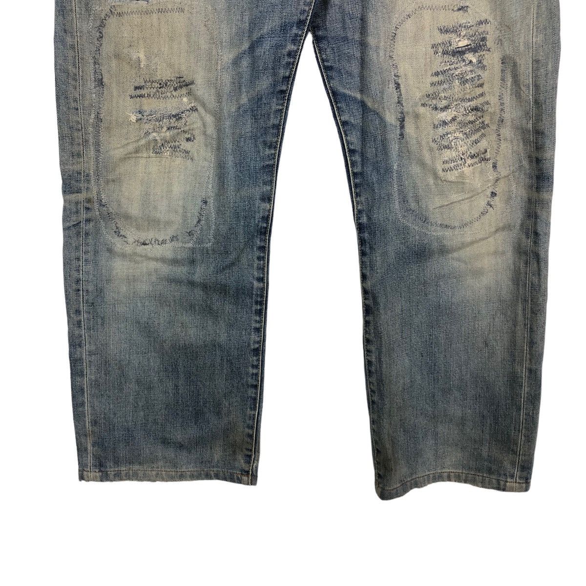 Japanese Brand 🔥90’s Vintage Distressed Denim Jeans Basic Straight S-003 Size US 34 / EU 50 - 4 Thumbnail