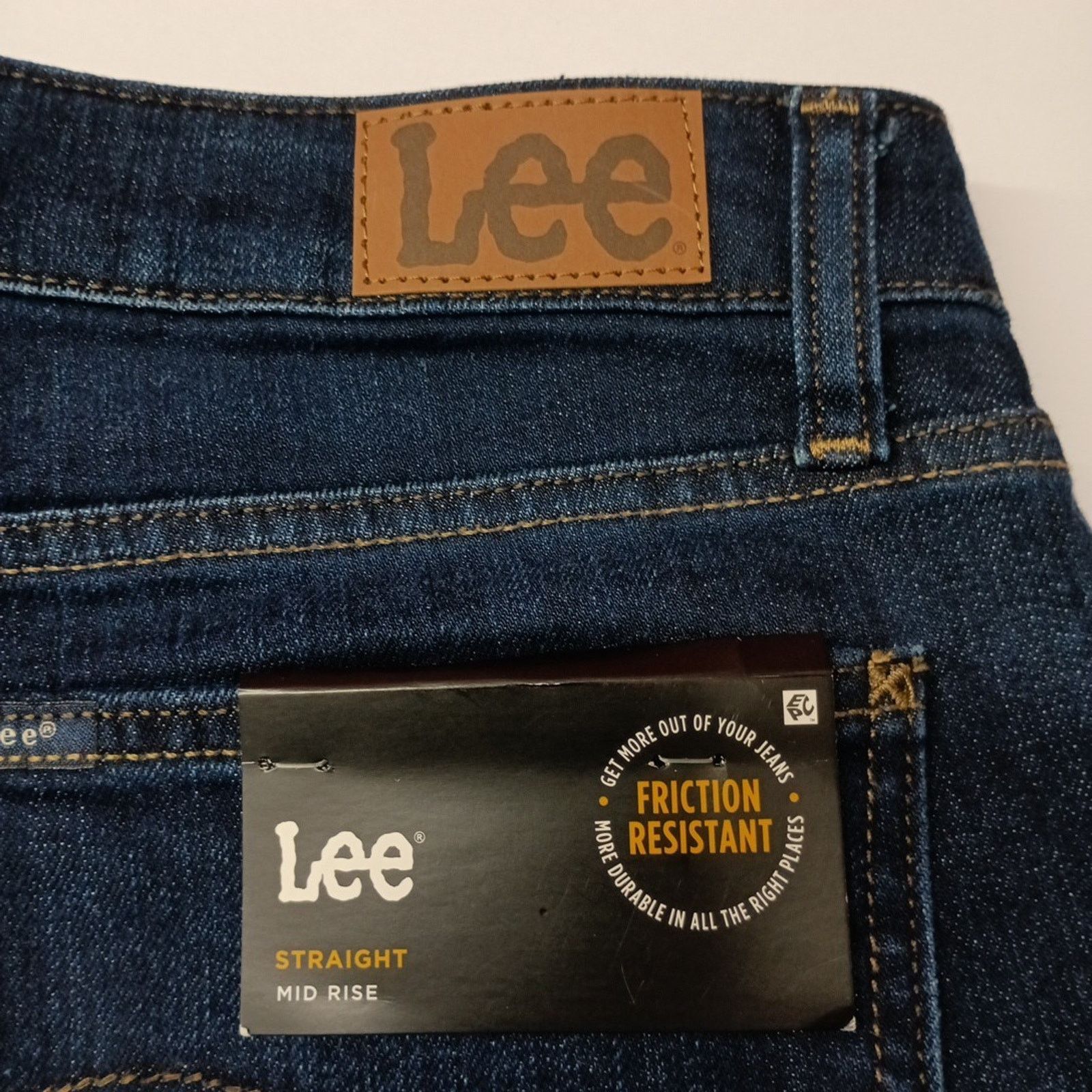 Lee Lee Straight Jeans Women's 14 Long Size 34x32 Blue Mid Rise Size 36" / US 14 / IT 50 - 2 Thumbnail