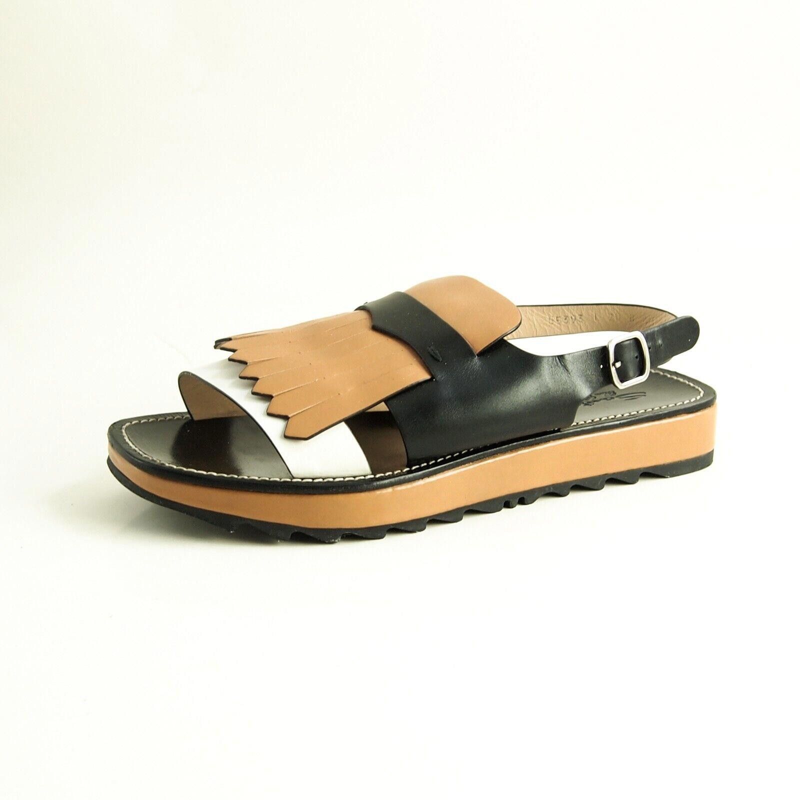 Santoni Santoni Slingback Sandals Black Brown Leather US 10 EU 40 Size US 10 / IT 40 - 2 Thumbnail