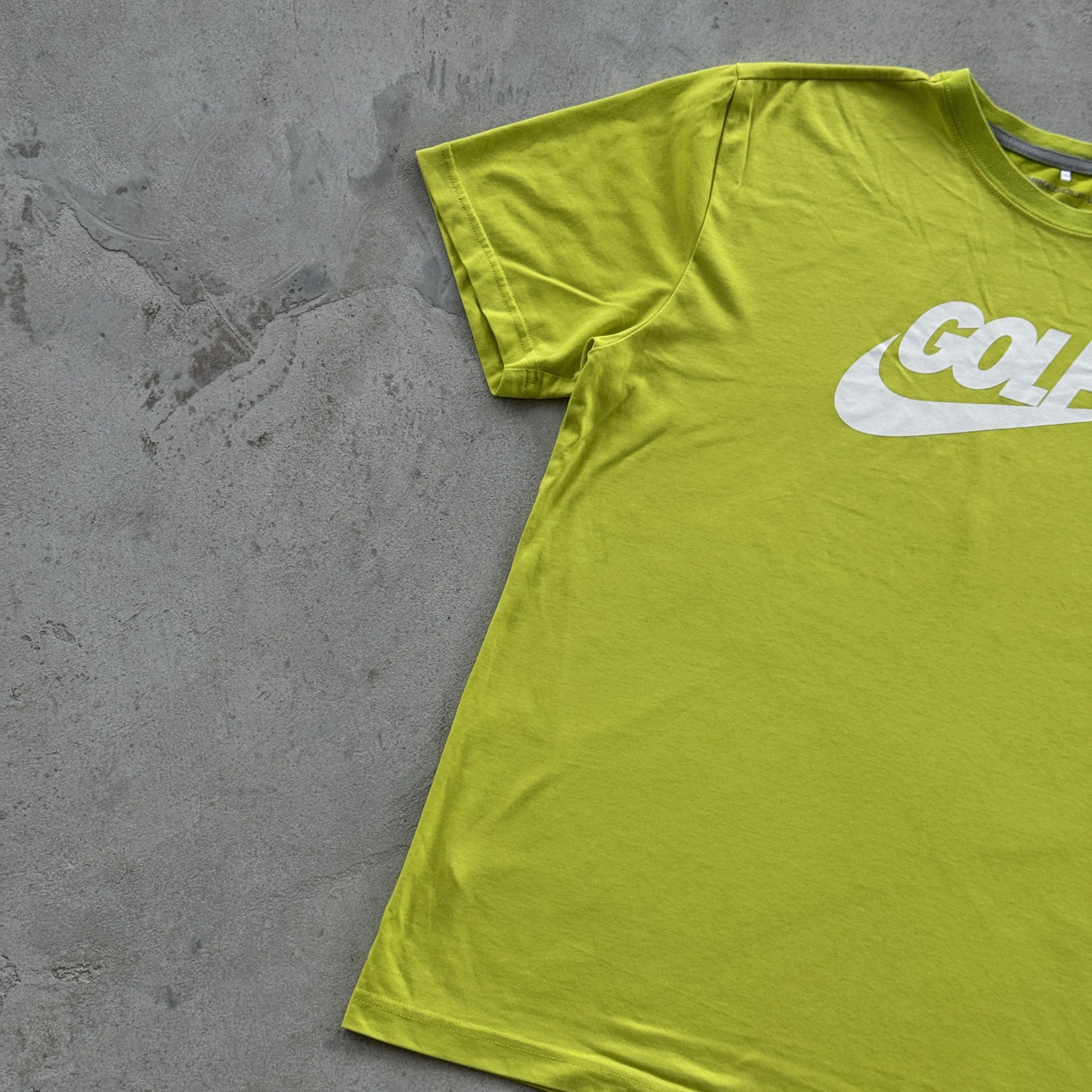 Nike Nike Golf Dri Fit Lime Green Big Swoosh Logo T Shirt Size US L / EU 52-54 / 3 - 3 Thumbnail