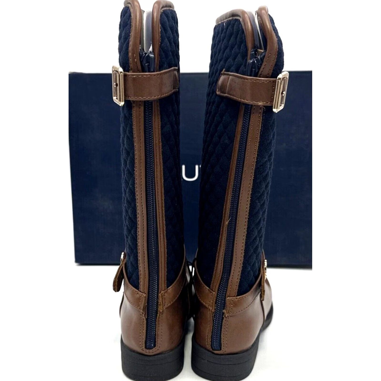 Nautica Nautica Riding Boots Womens Size 4 Abella Quilted Knee High Blue Casual Boots Men? No — Womens Shoes, Nautica, Knee-High, Blue/Tan Size US 4 / IT 34 - 4 Thumbnail