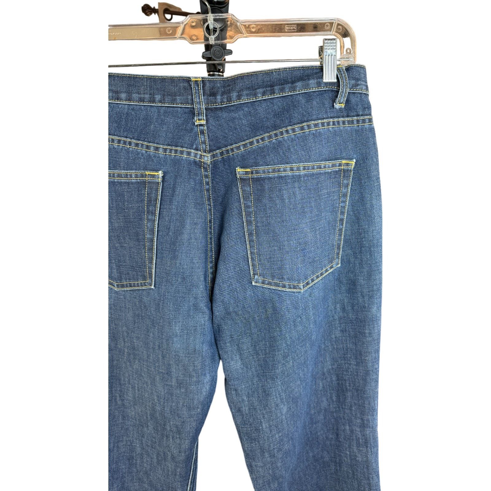 J.Crew J. Crew Dark Wash Button-Fly Boot Cut Jeans 14L 5-Pocket Size 36" / US 14 / IT 50 - 3 Thumbnail