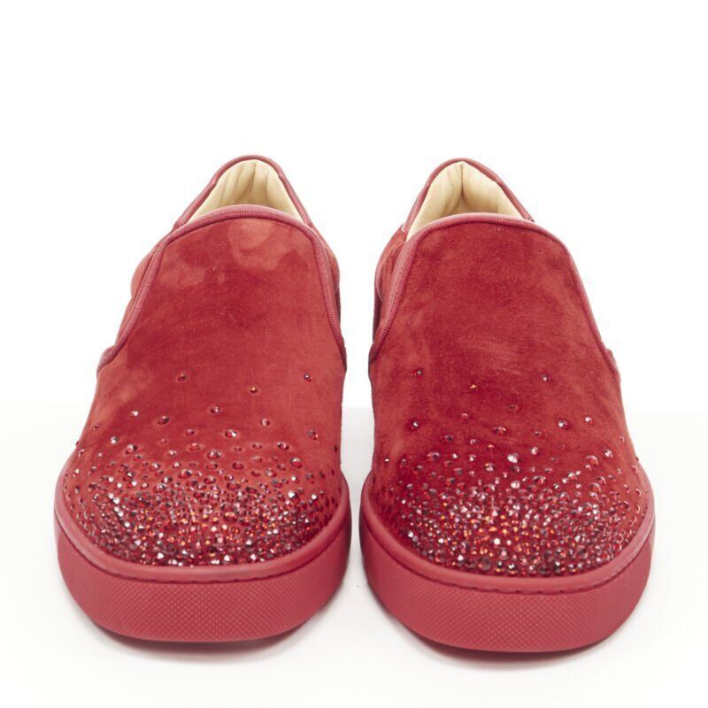 Christian Louboutin new CHRISTIAN LOUBOUTIN Sailor Boat red suede degrade strass low sneaker EU41.5 Size US 8.5 / EU 41-42 - 1 Thumbnail