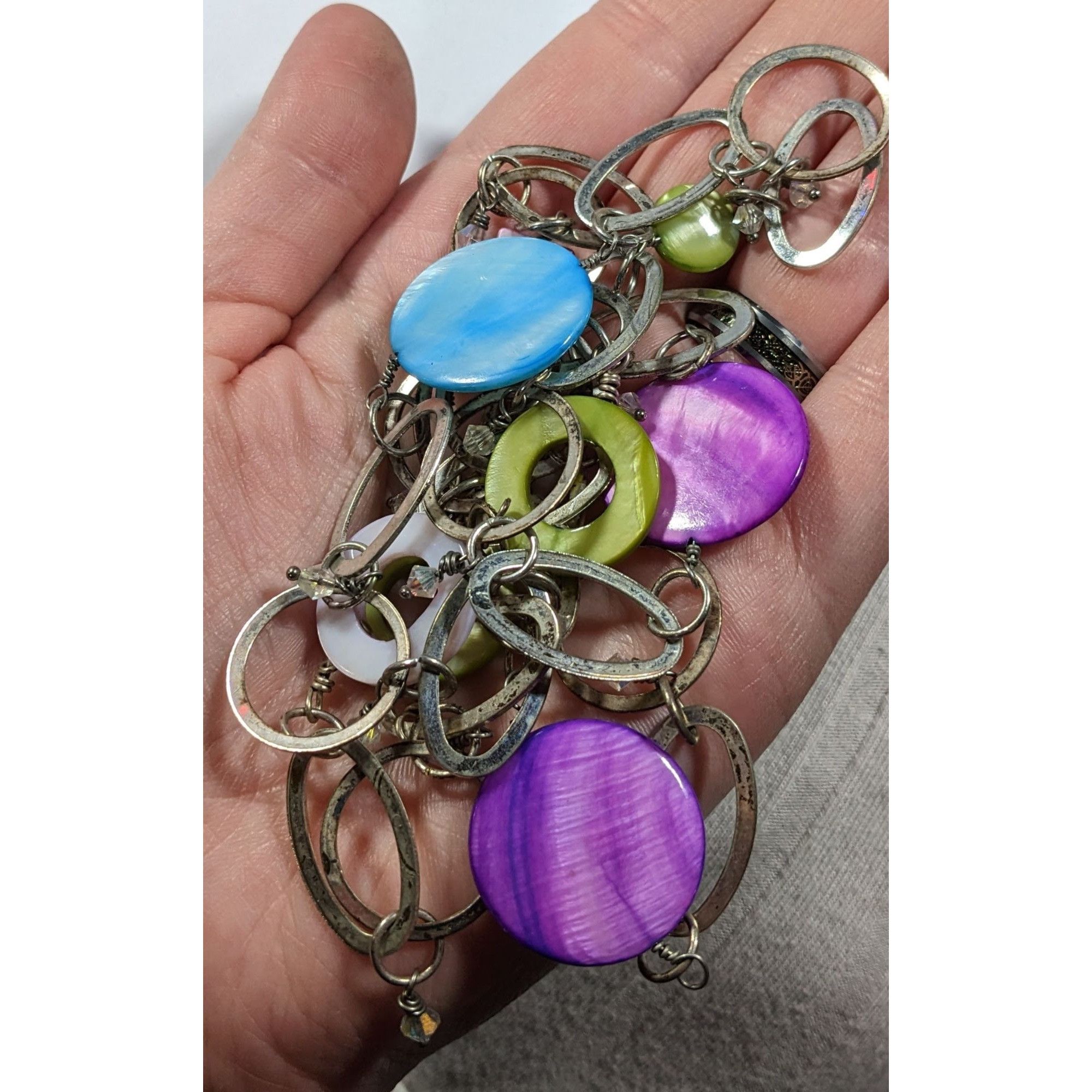 Other Retro Open Link Rainbow Shell Geometric Accent Necklace Size ONE SIZE - 7 Thumbnail