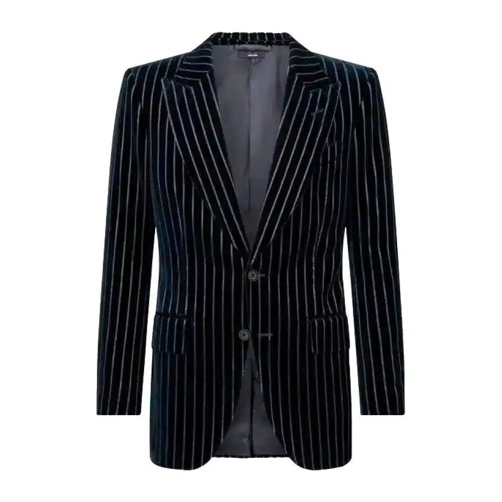 Tom Ford o1loc1c0426 JLPP01 Embossed Velvet Dyllan Jacket in Black Size US M / EU 48-50 / 2 - 1 Thumbnail