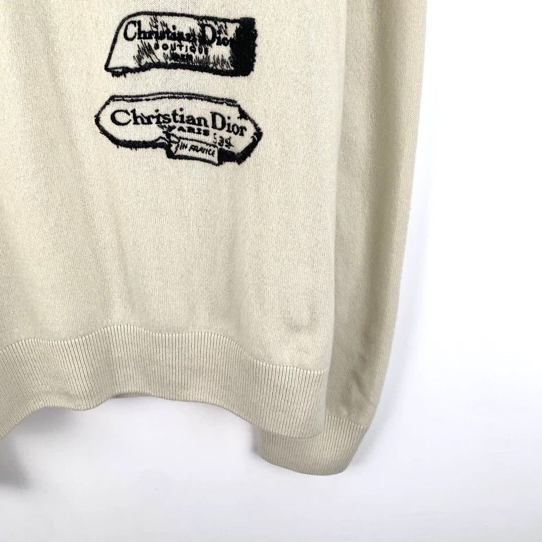 Dior Dior 25 beige logo label printed wool round-neck long-sleev Size US L / EU 52-54 / 3 - 4 Thumbnail