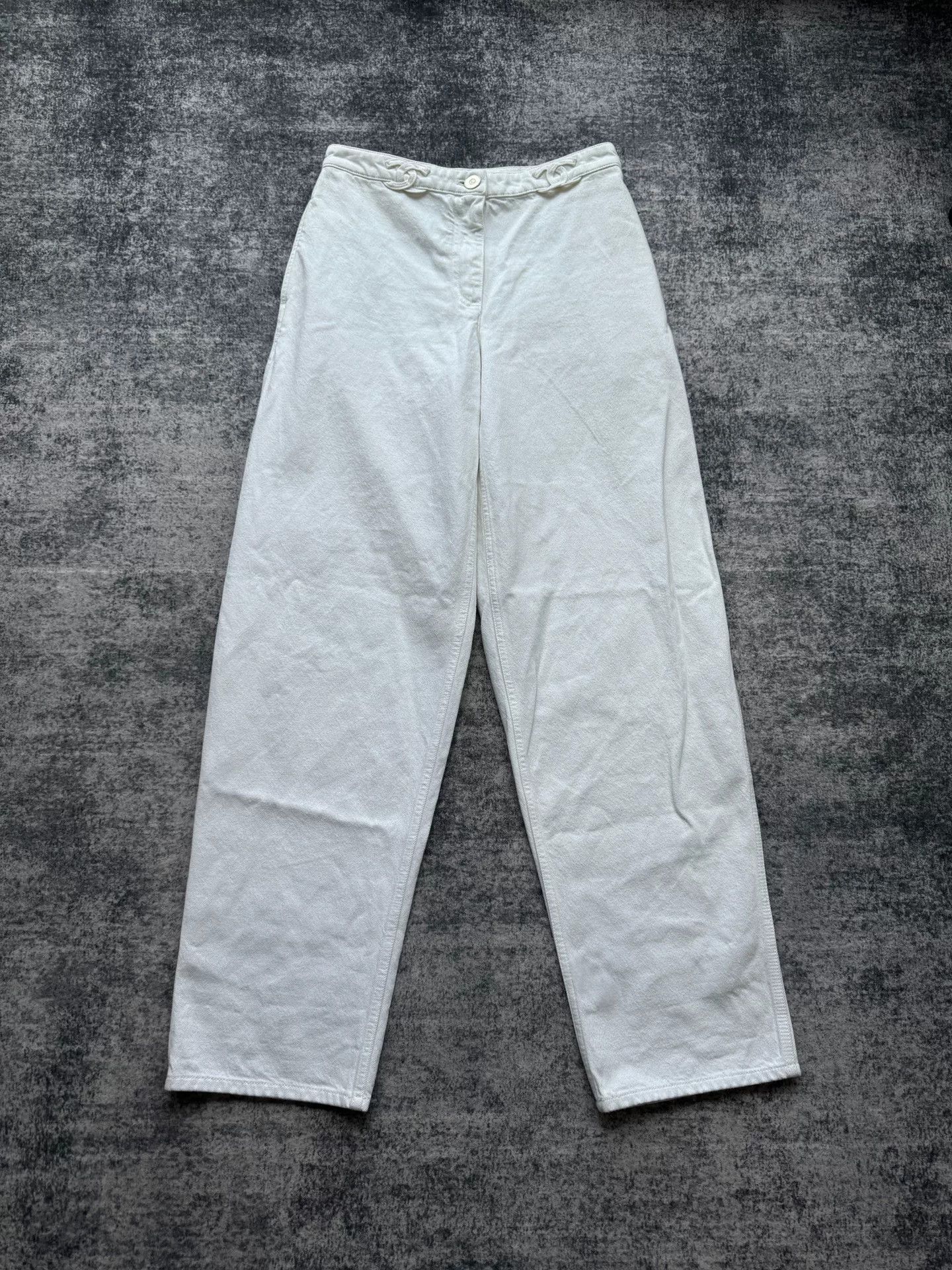 Chanel Chanel White Double C Denim Pants Size 38" / US 16 / IT 52 - 1 Thumbnail