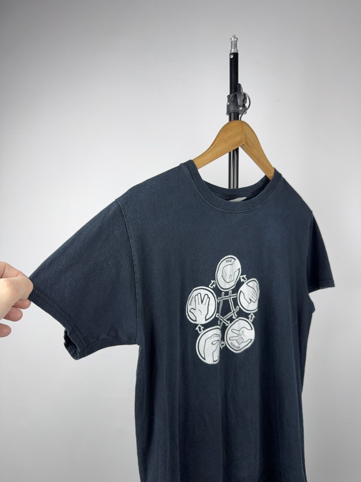 Vintage Rock Paper Scissors Lizard Spock Big Bang Theory Geek Tee Size US M / EU 48-50 / 2 - 4 Thumbnail