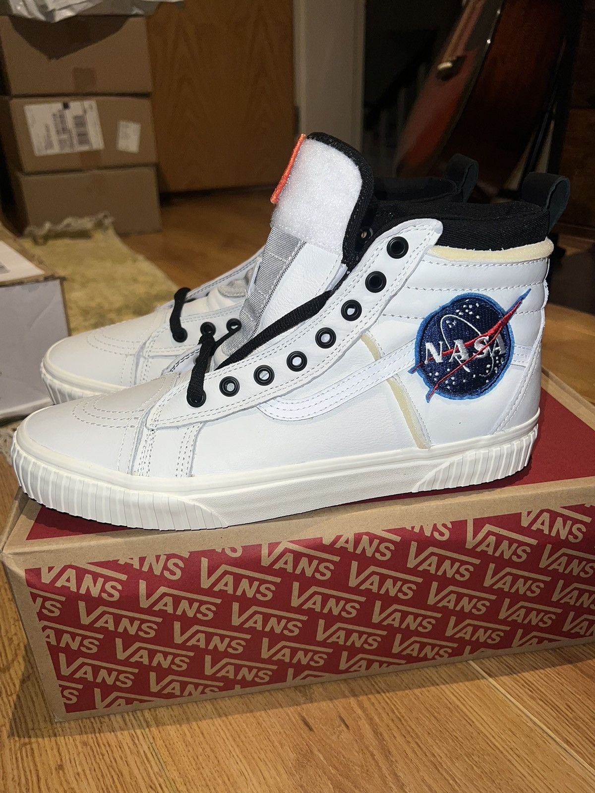 NASA × Vans Vans NASA X Sk8-Hi MTE Space Voyager True White Shoes Size US 11 / EU 44 - 1 Thumbnail