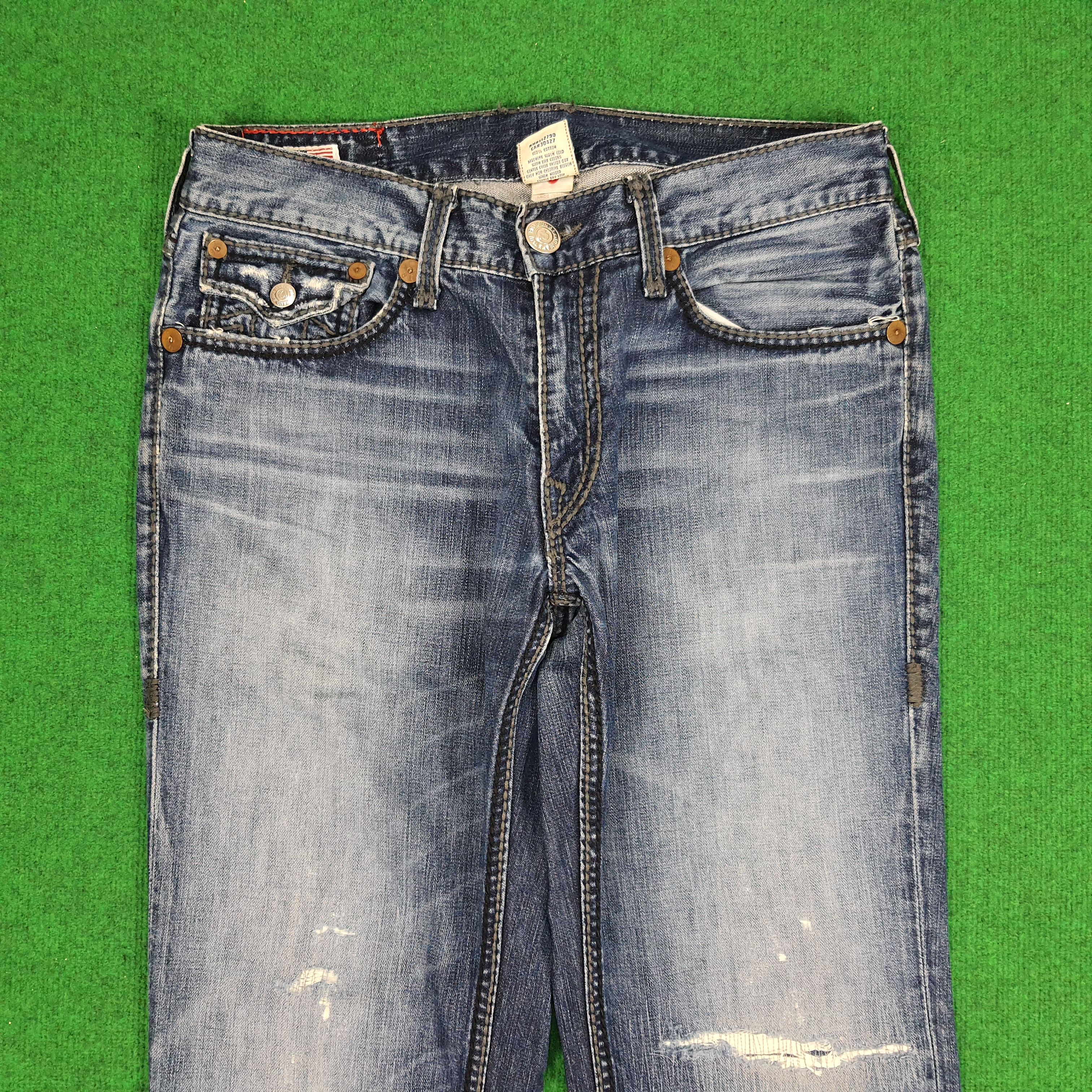 True Religion Vintage True Religion America Distressed Denim Pants Size US 35 - 2 Thumbnail