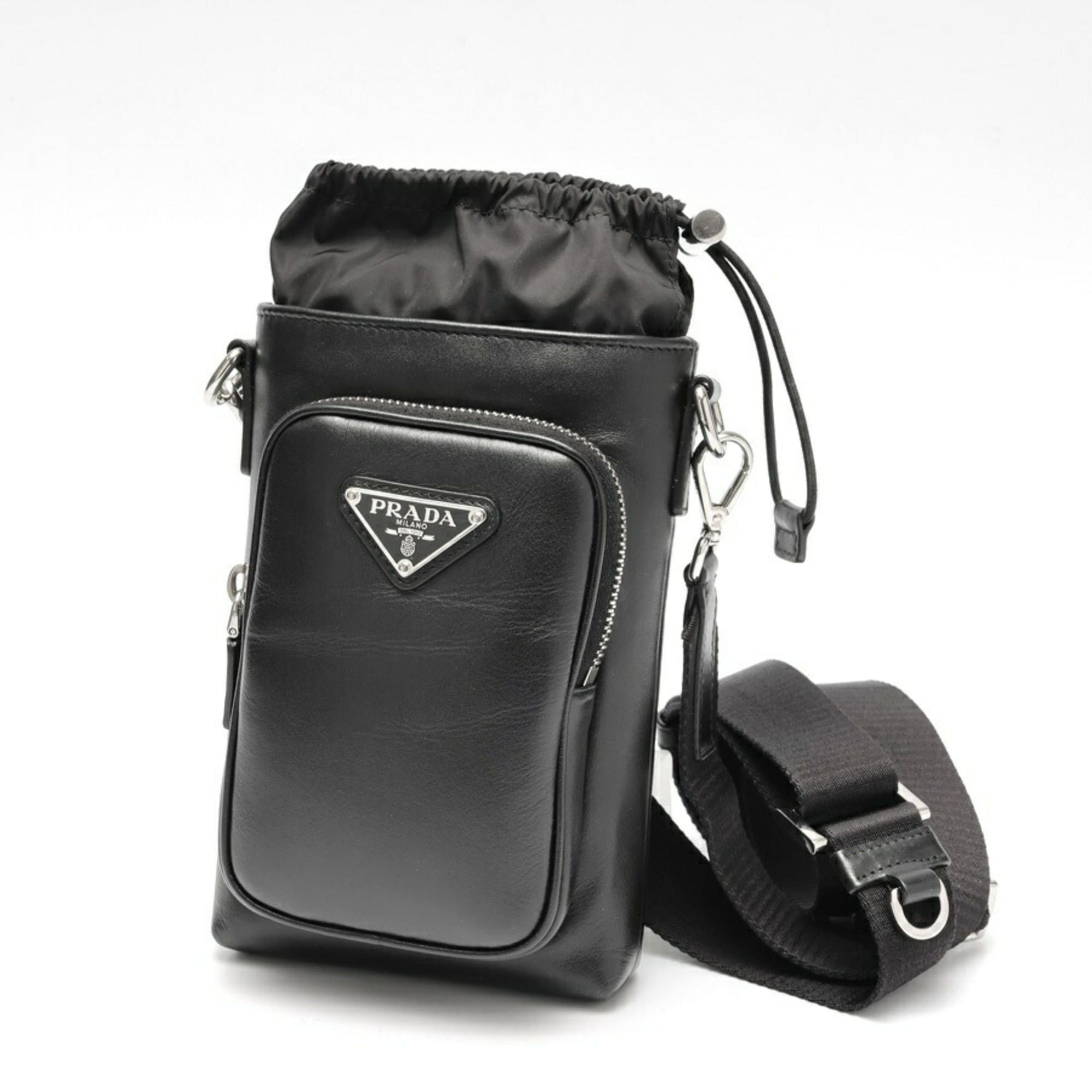 Prada Prada Leather Smartphone Case Shoulder Pouch 2ZH155 Black Size ONE SIZE - 1 Thumbnail