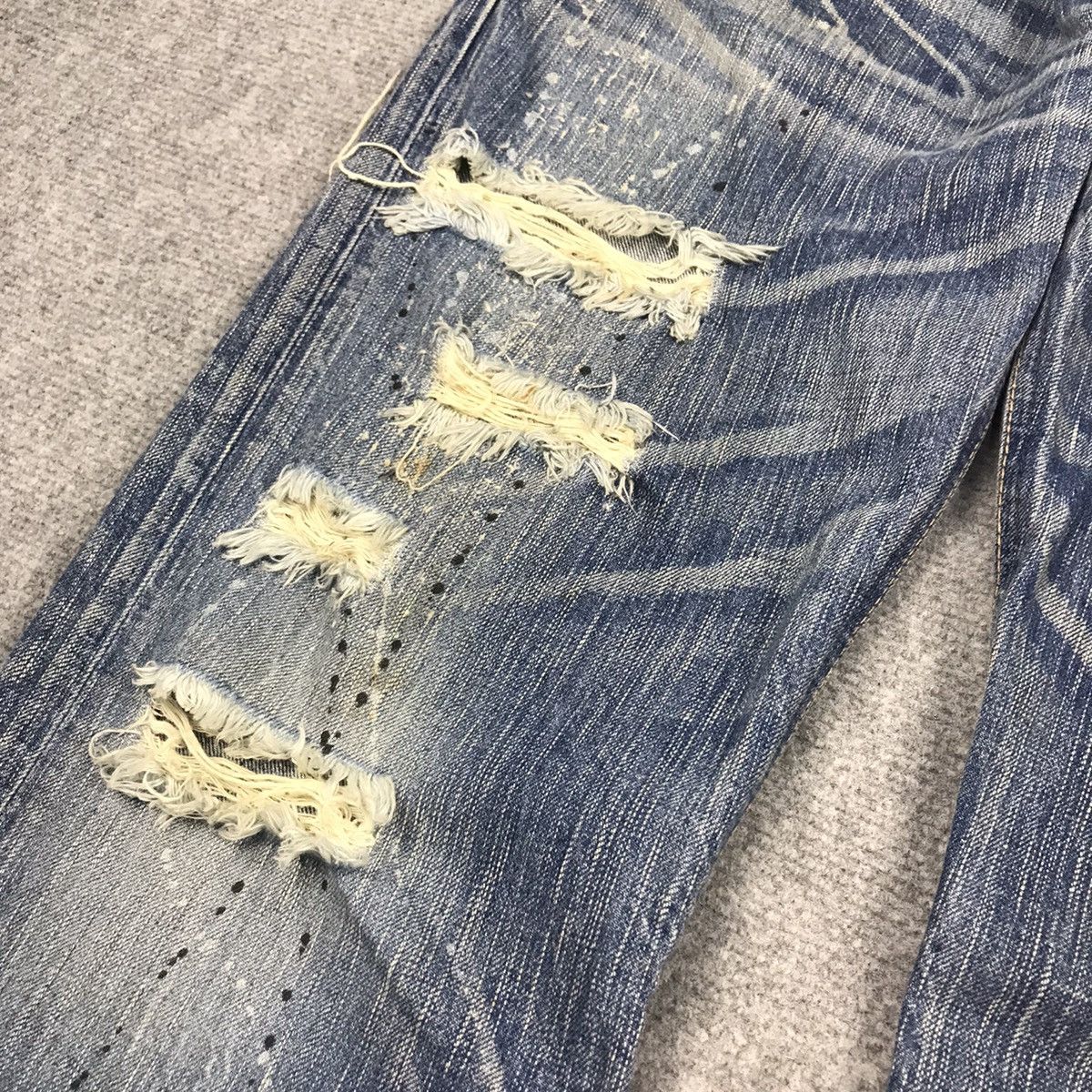 Blue Blue Japan × If Six Was Nine × Japanese Brand FLARE DISTRESSED👽EDWIN 503 JAPAN BOOTCUT DENIM PANTS 142 Size US 34 / EU 50 - 7 Thumbnail
