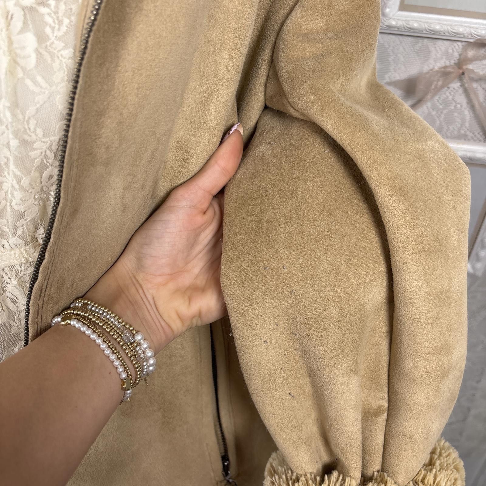 Other vintage fur trim suede jacket zip up Size L / US 10 / IT 46 - 5 Thumbnail