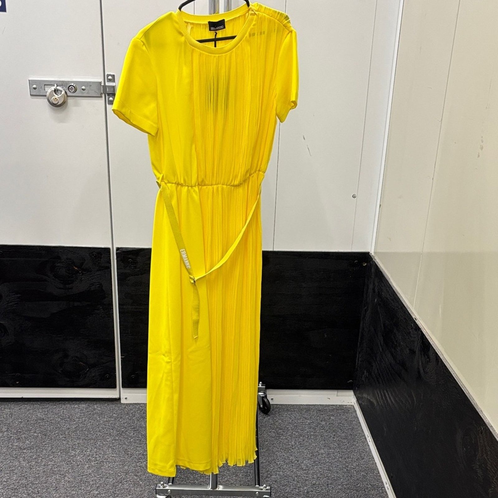 Ermanno Scervino Yellow Short Sleeve Women's Maxi Dress S