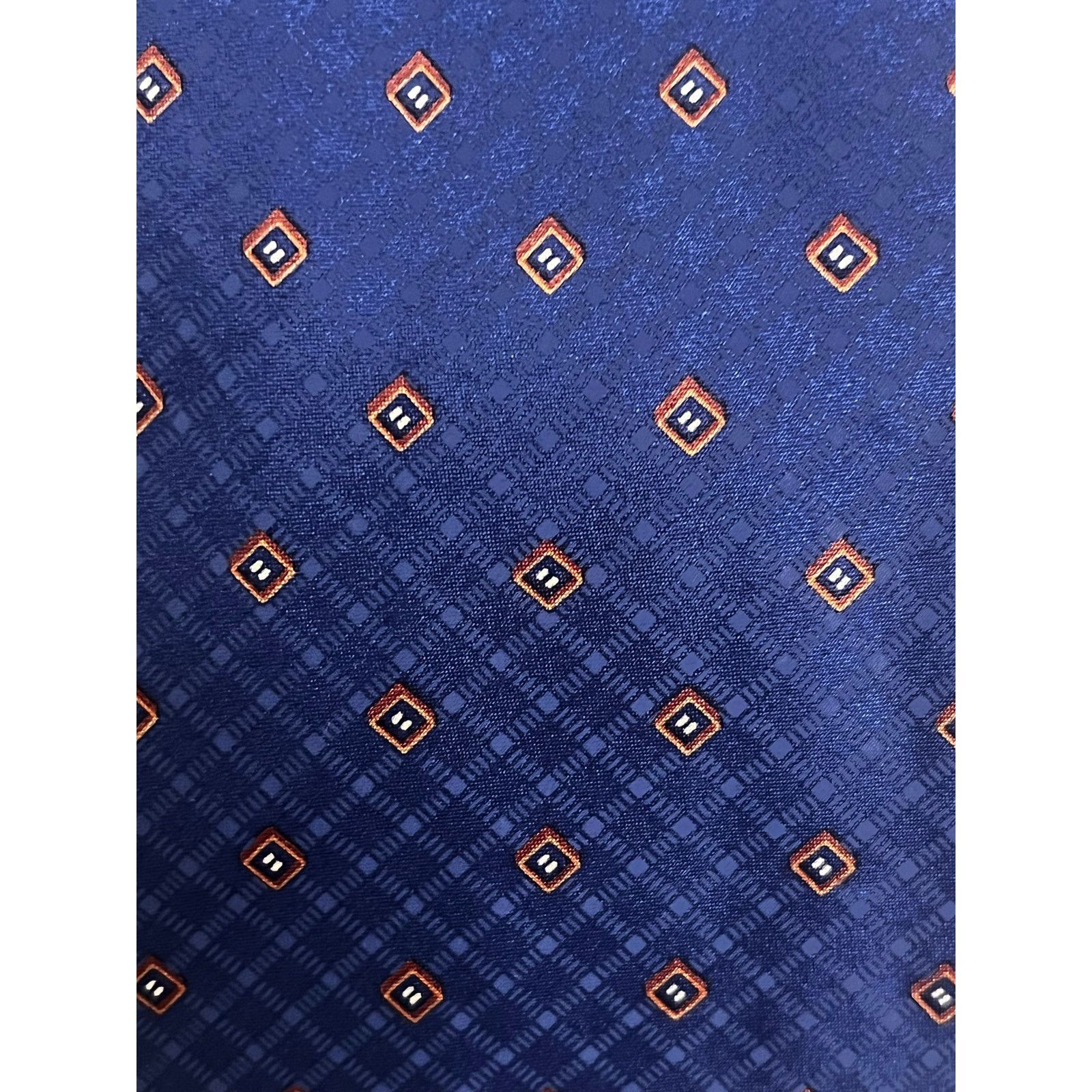 Nautica Nautica 100% silk Tie Navy Brown geometric design. Size ONE SIZE - 5 Thumbnail