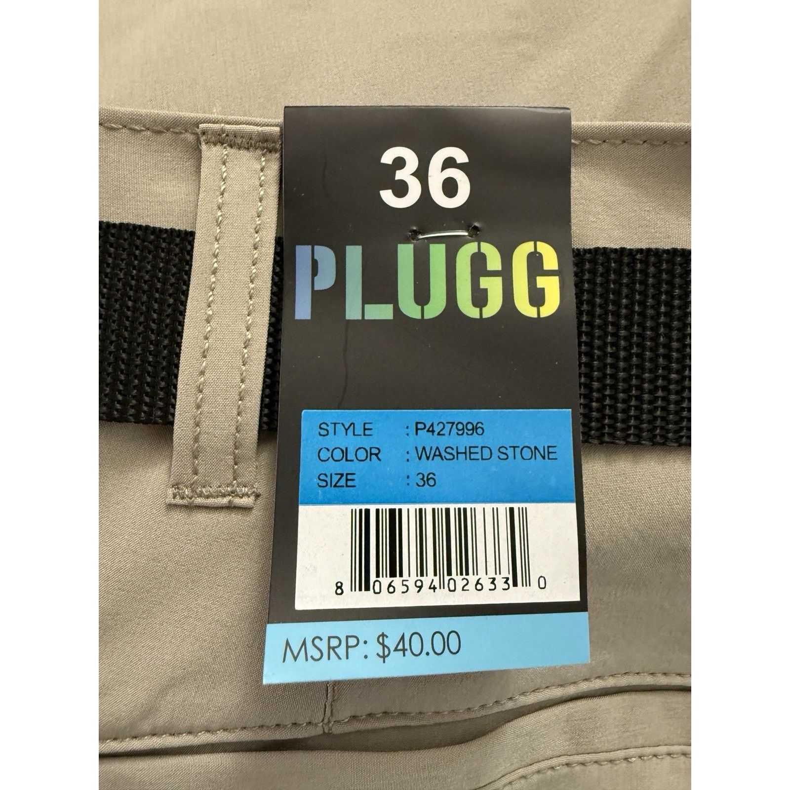 Other Plugg Men’s Cargo Shorts & Adjustable Belt,7 Pocket Khaki Size US 36 / EU 52 - 5 Thumbnail
