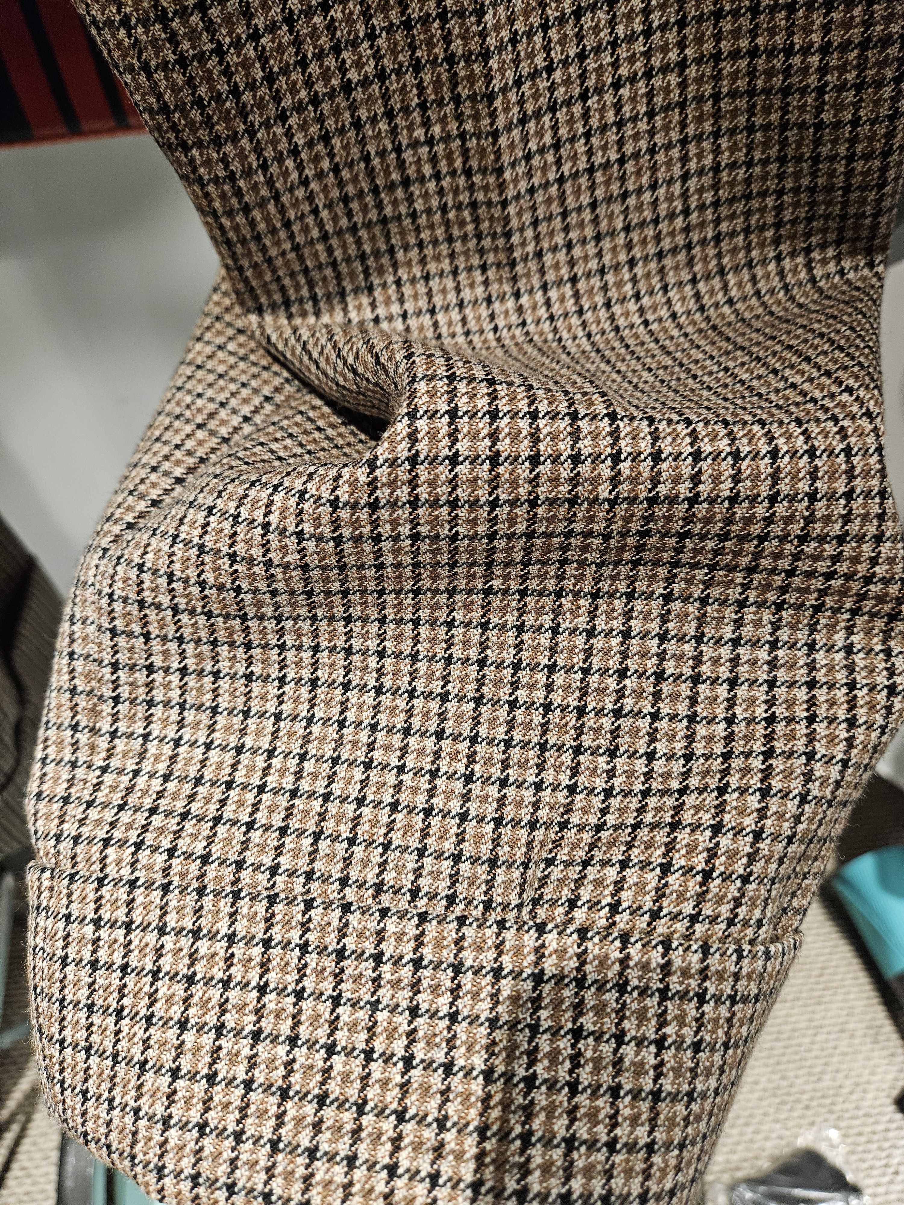 Solid Homme (FINAL SALE) Solid Homme Beige Check Cuffed Hem Pants Sz 52 Size US 36 / EU 52 - 3 Thumbnail